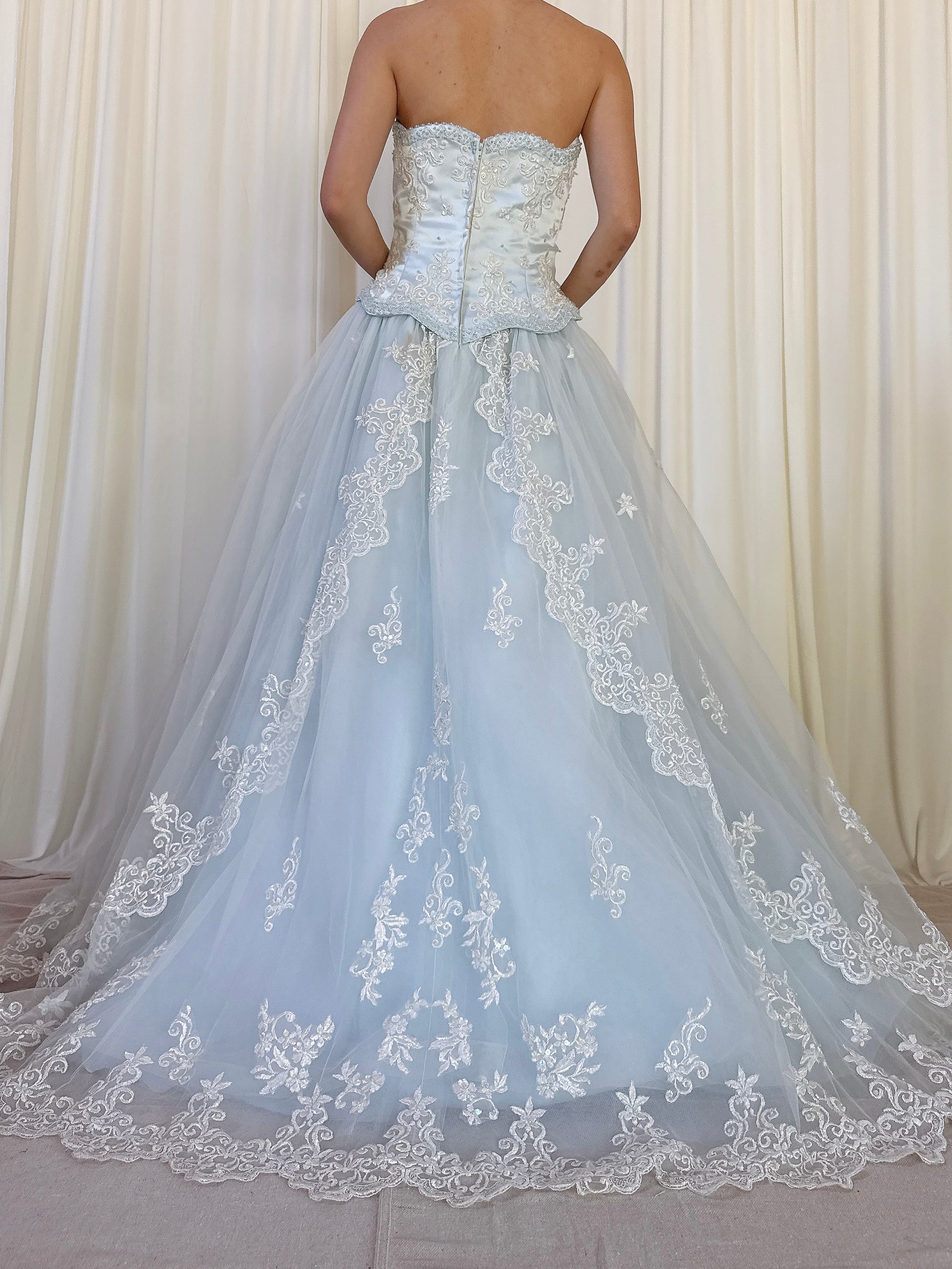 Vintage Alliage Paris Light Blue Tulle Dress - XS
