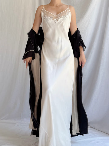 Vintage Silk Long Slip - M