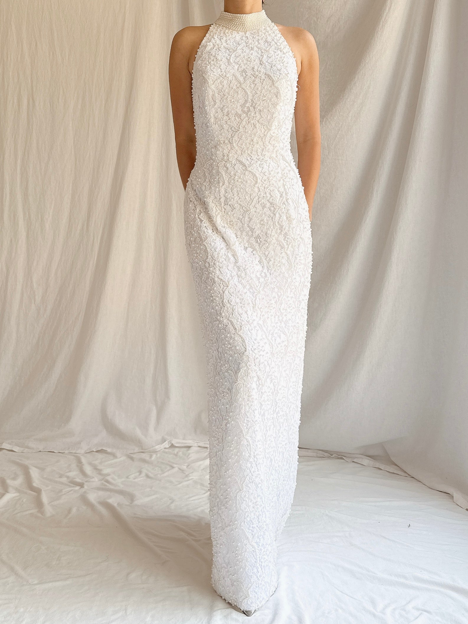 1990s Halter Neckline Dress - S