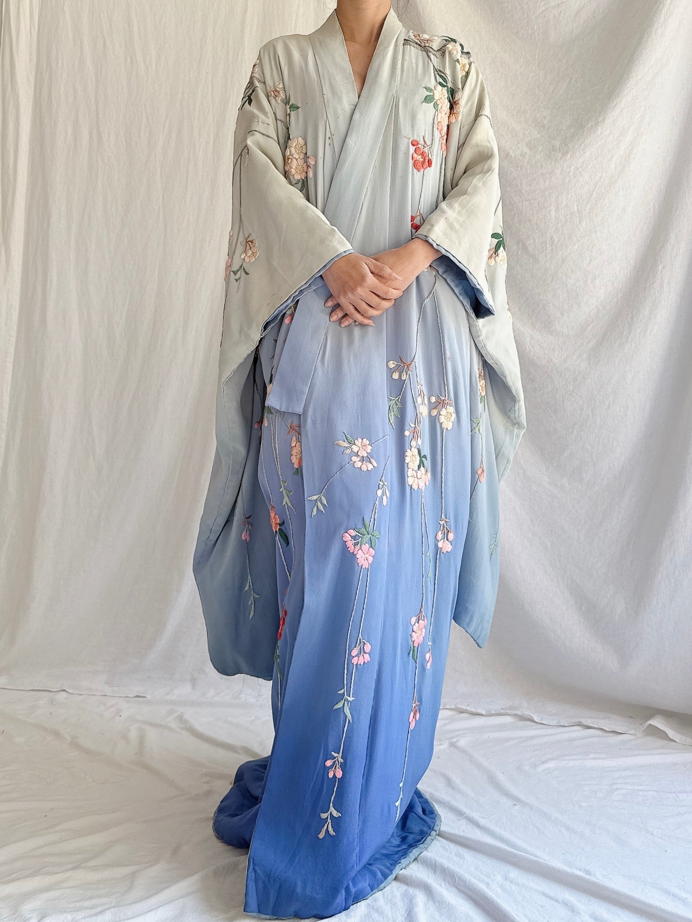 Antique Ombre Cherry Blossom Kimono - OSFM