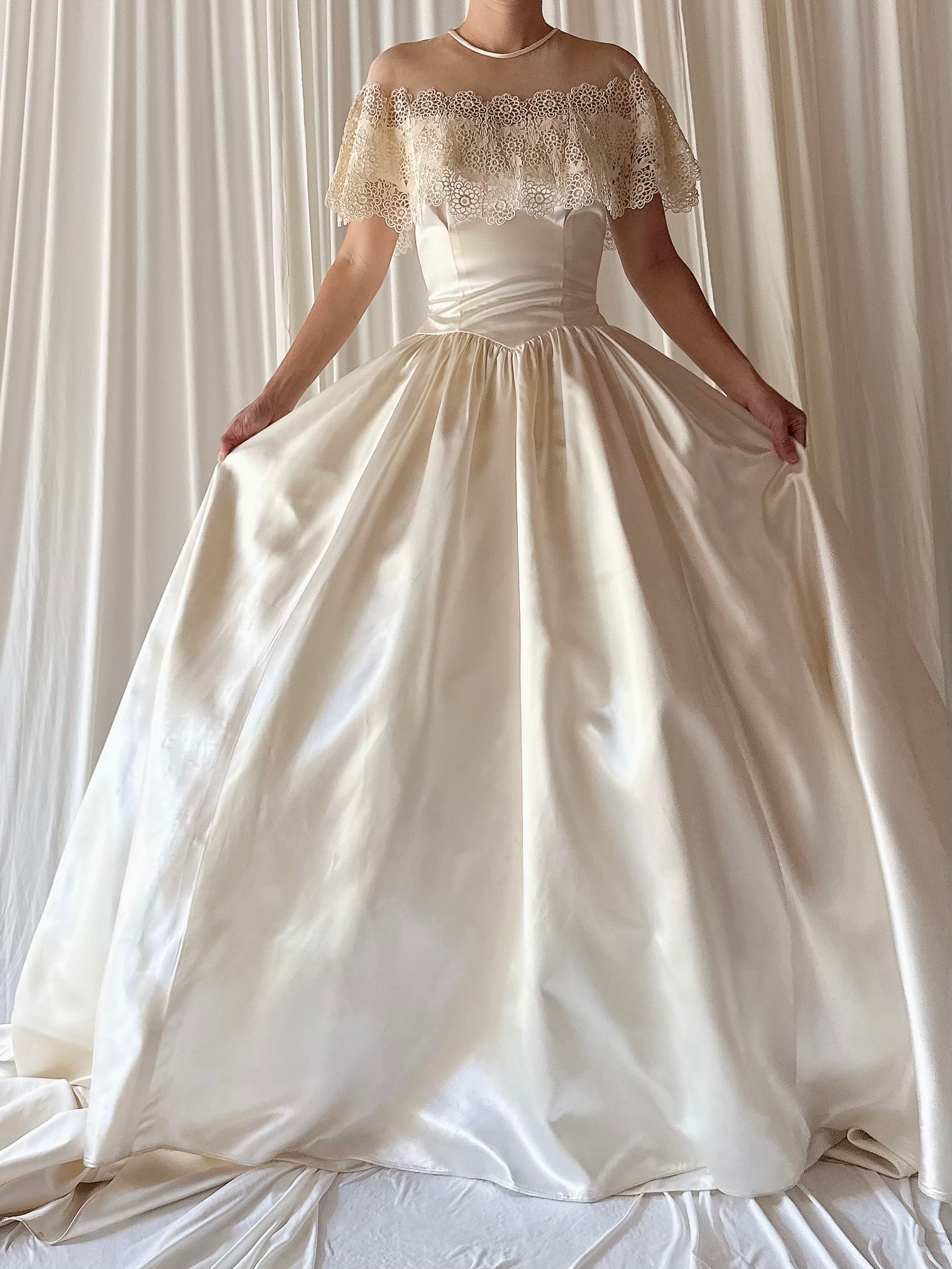 1940s Satin Capelet Gown - XS/4