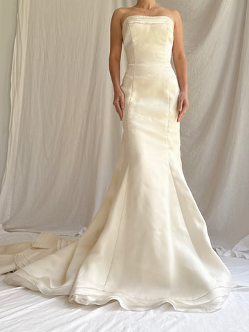 Vintage Silk Organza Gown - S