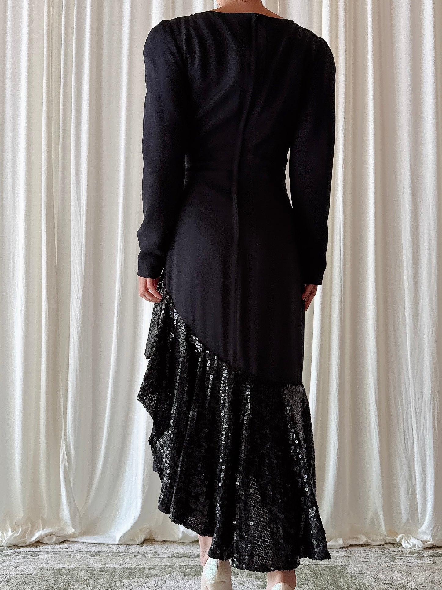 Vintage Travilla Black Dress - Size 6