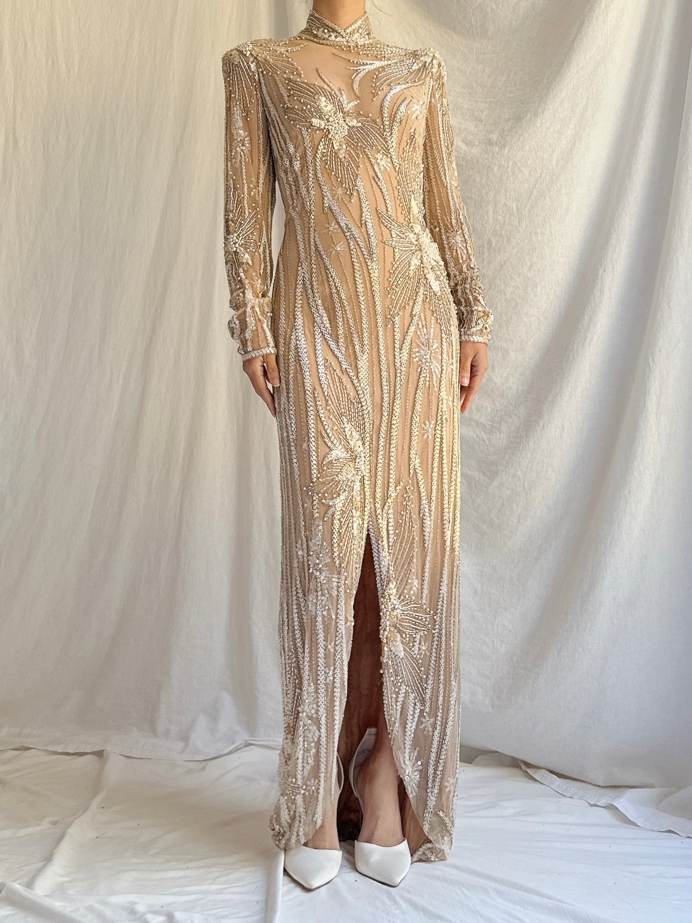 Vintage Bob Mackie Silk Beaded Gown - M