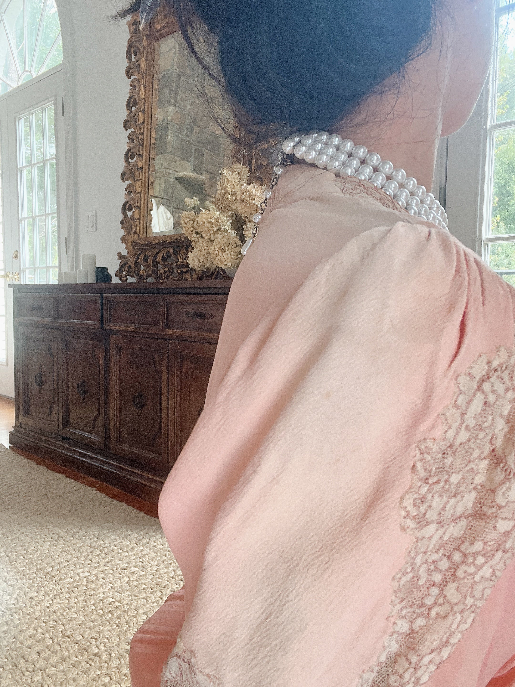 Reserved 1940s Pink Silk Crepe Dress - M/L | G O S S A M E R Reserved 1940s Pink Silk Crepe Dress - M/L | G O S S A M E R