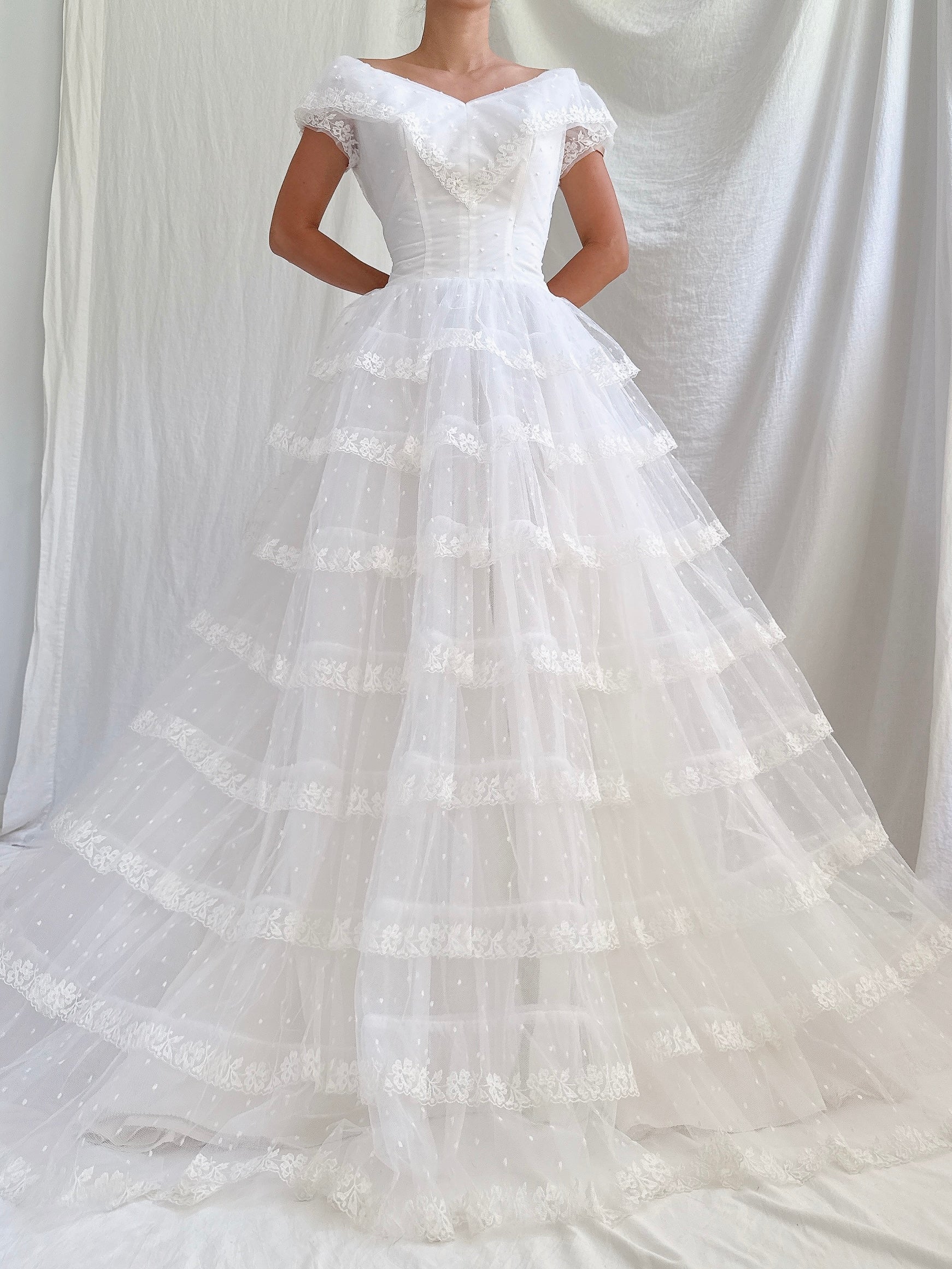 1950s Tier Tulle Dress - S