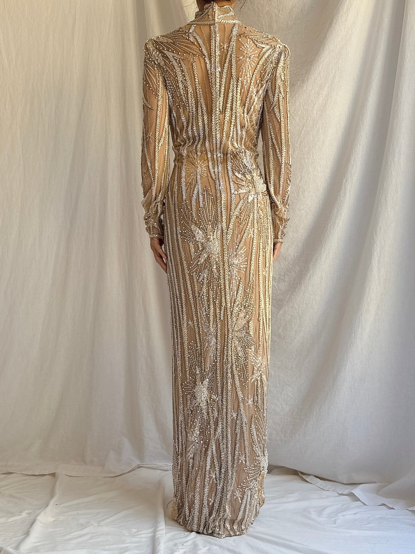 Vintage Bob Mackie Silk Beaded Gown - M