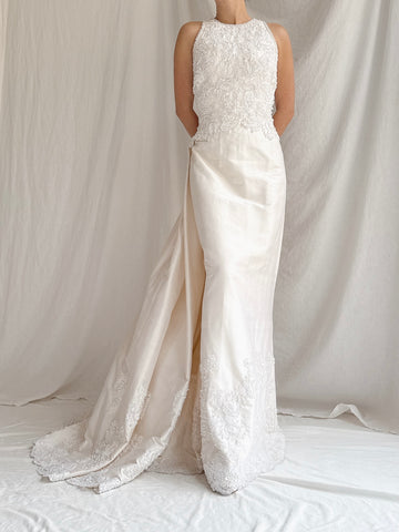 1990s Christos Silk 2-Piece Shift Dress - S