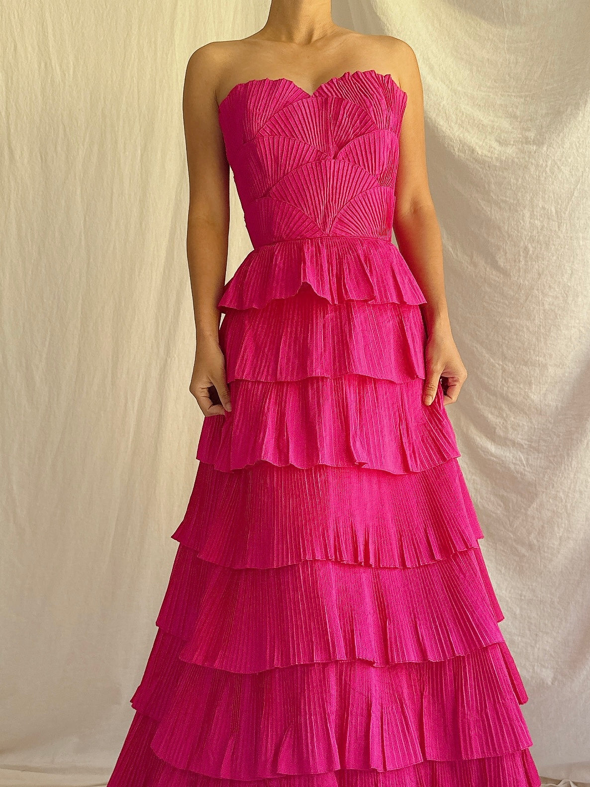 Vintage Saks 5th Ave Scalloped Silk Petal Dress - Size 4