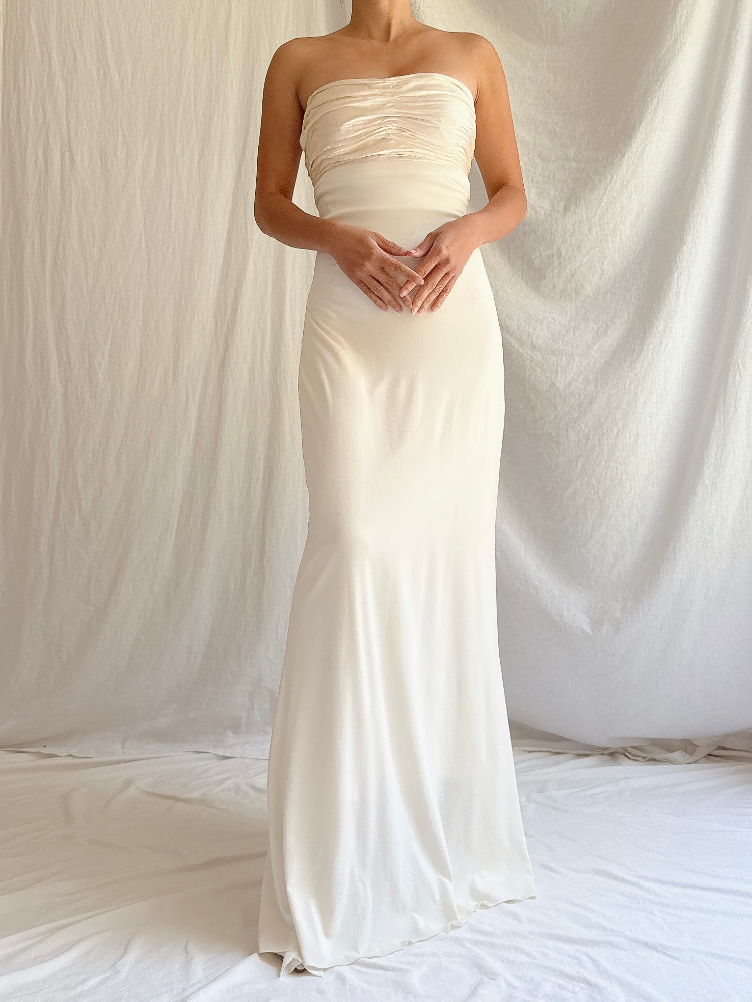 1990s Silk and Jersey Dress - S