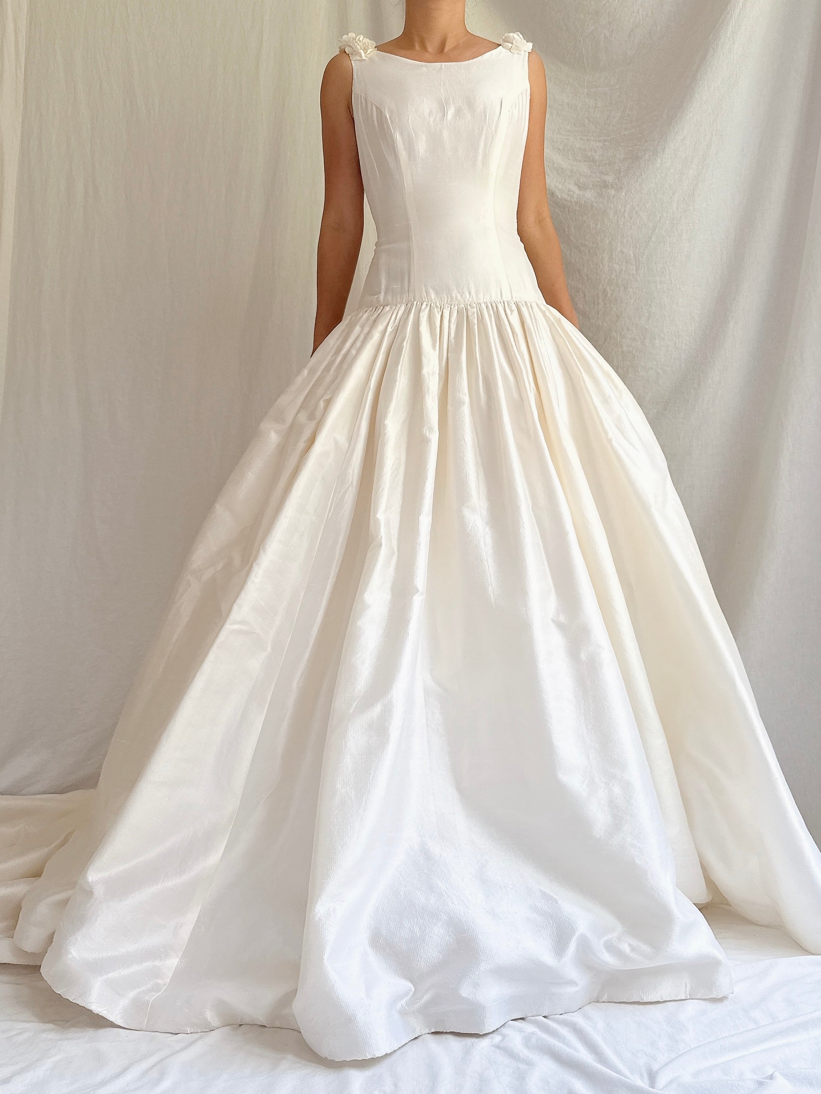 Vintage Silk Boatneck Gown - S/M