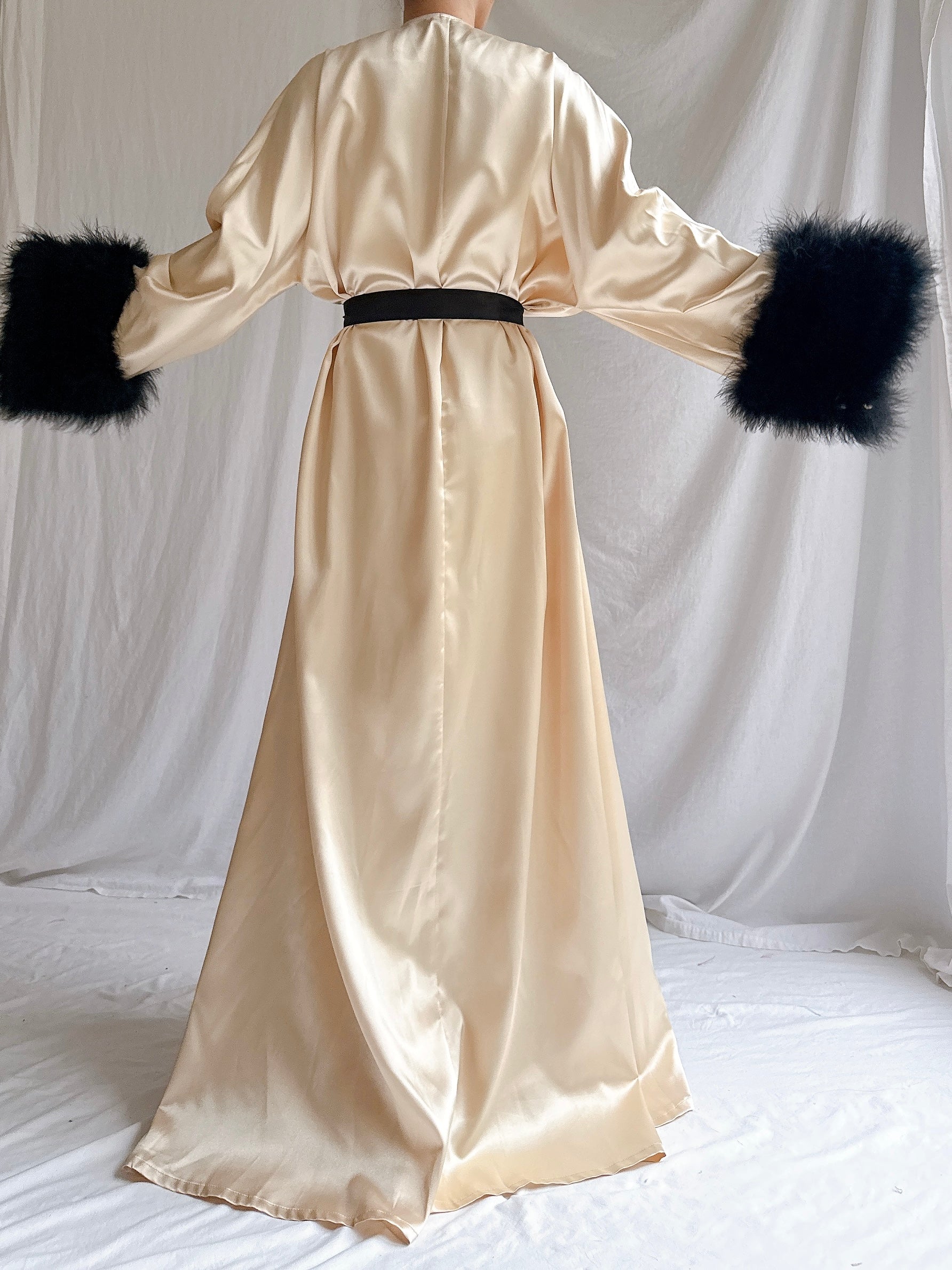 Vintage Marabou Trimmed Duster - OSFM