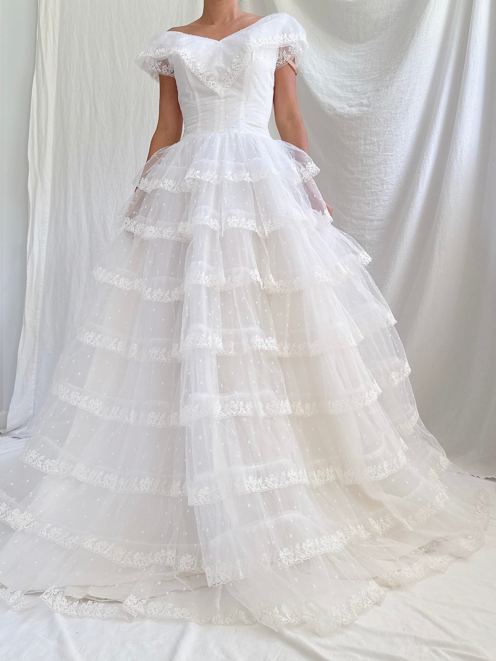 1950s Tier Tulle Dress - S
