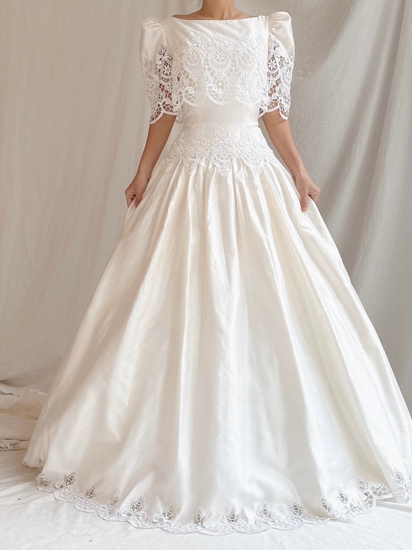 Vintage Silk Gaipure Lace Dress - S/6