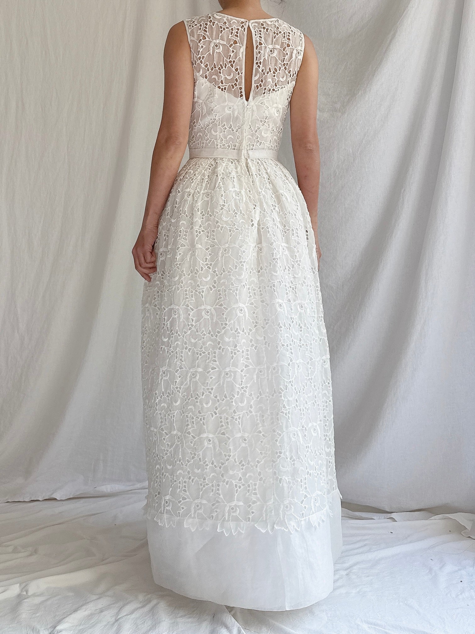 1960s Organza Cutout Gown - XXS