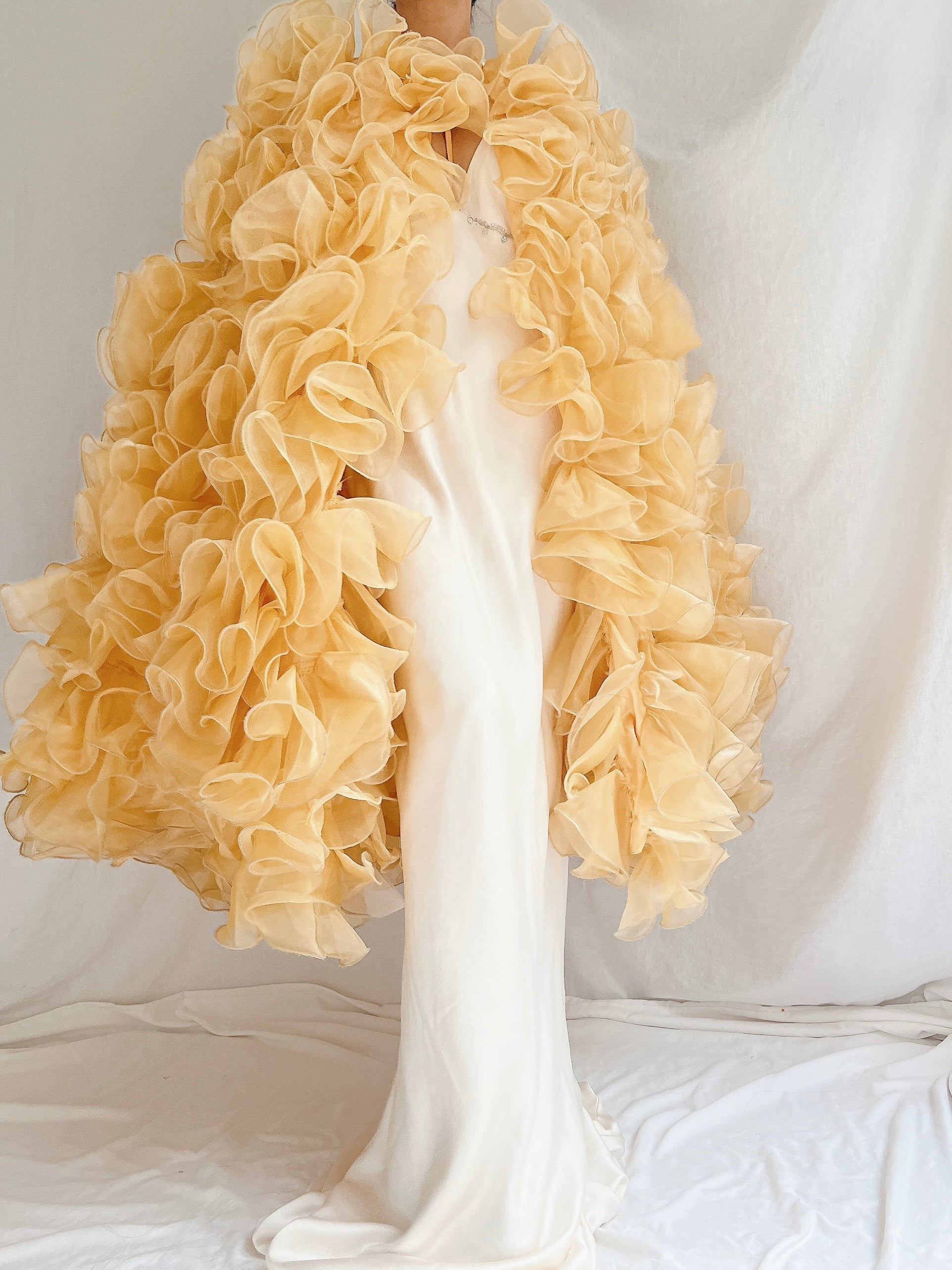 Yellow Ruffle Cape - OSFM