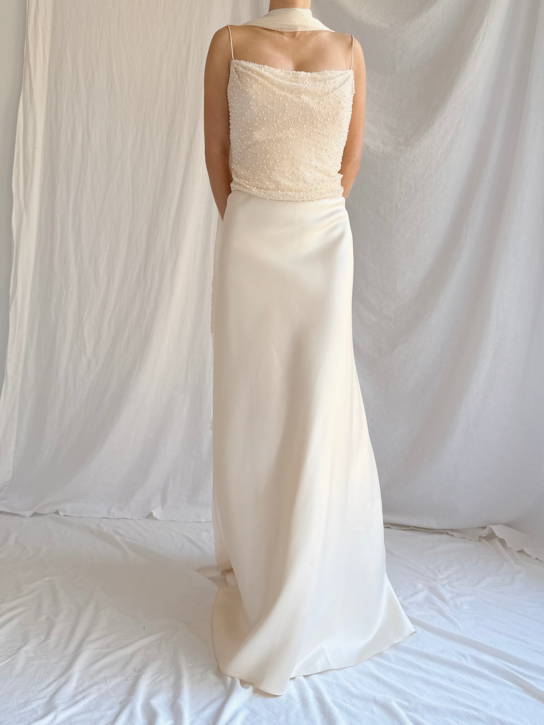 Vintage Silk/Satin Beaded Gown - M/8