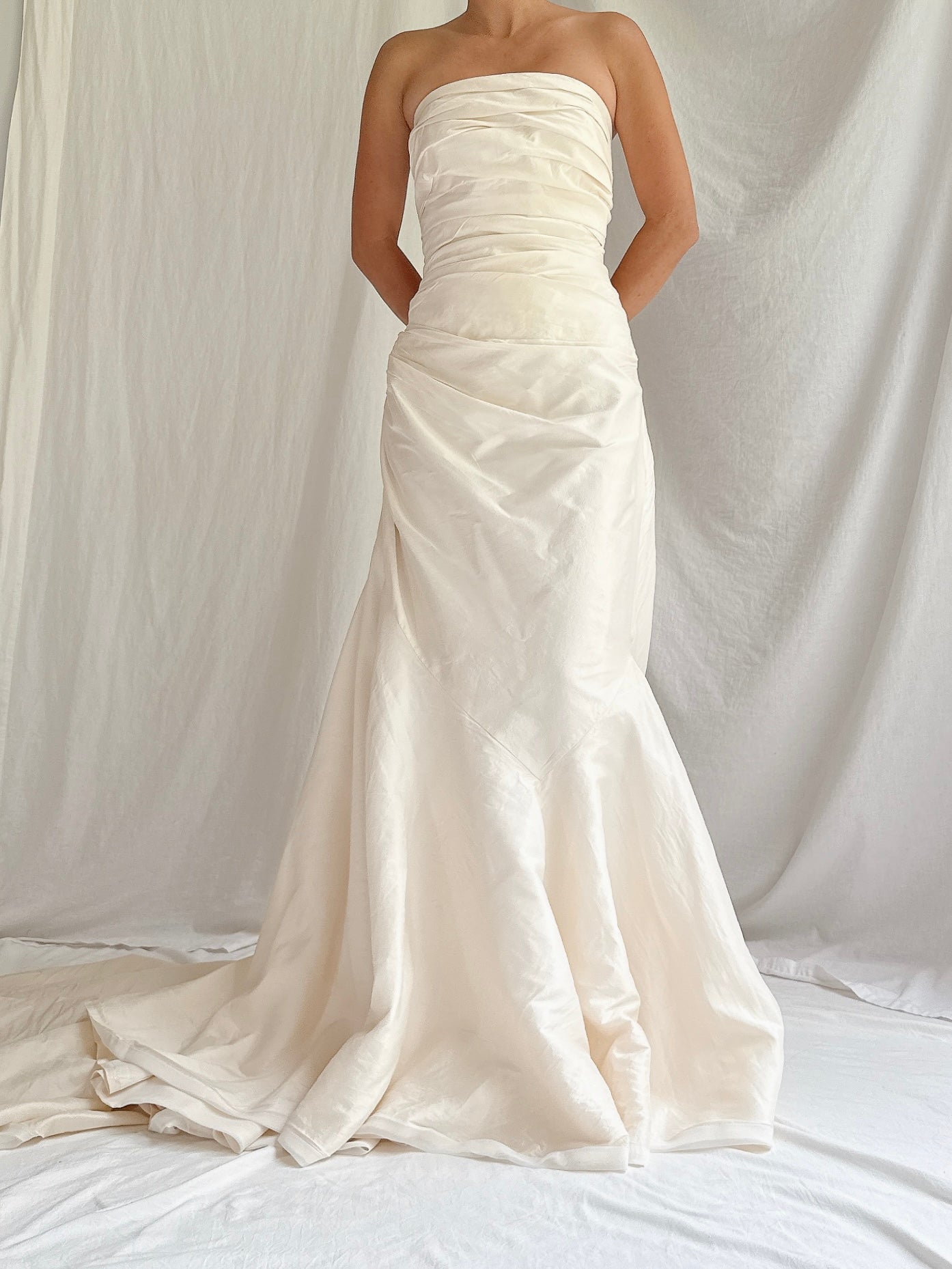 Vintage Strapless Silk Gown - M/8/10