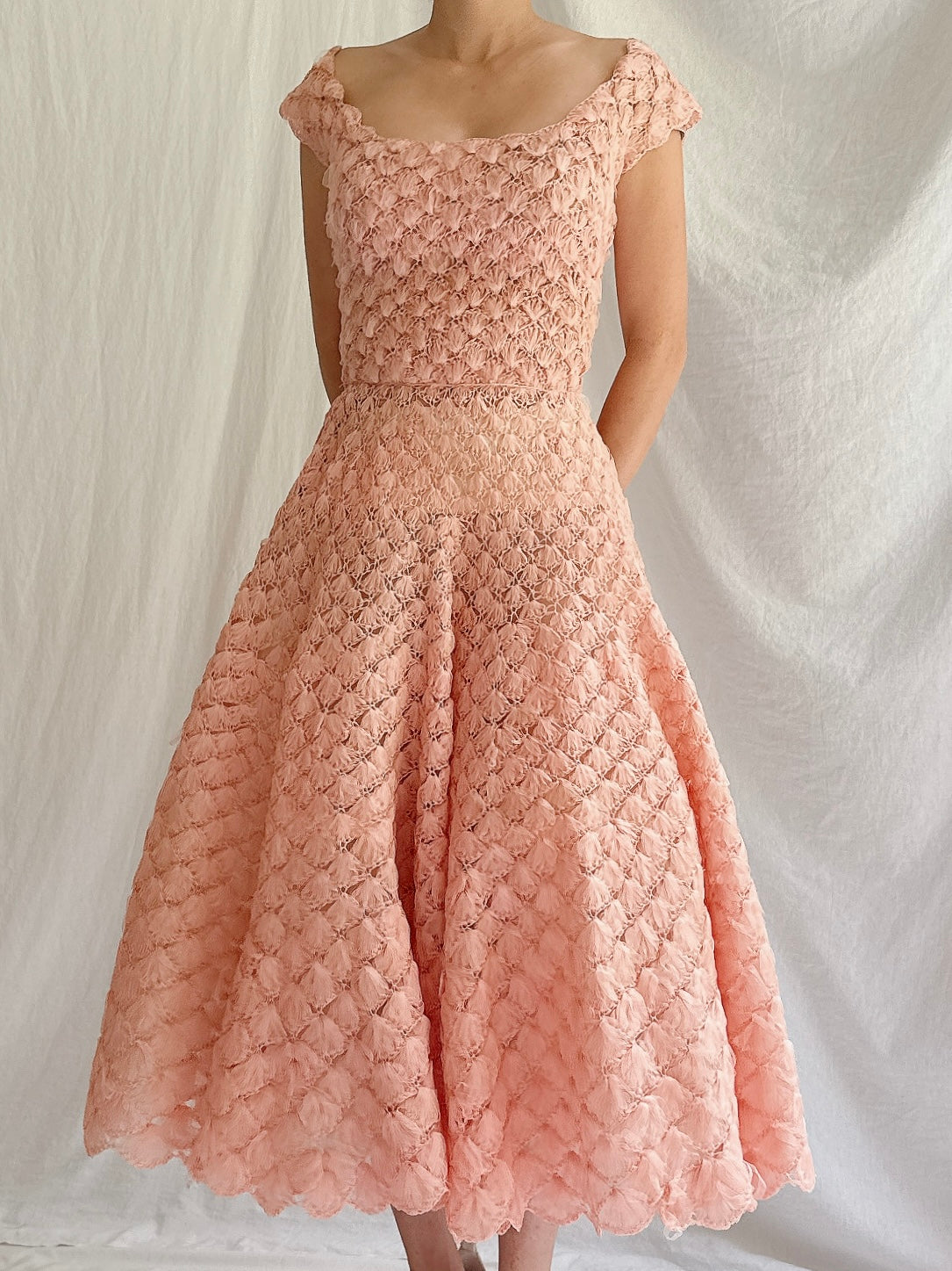 1950s Silk Ribbon Woven Dress - S | G O S S A M E R 1950s Silk Ribbon Woven Dress - S | G O S S A M E R