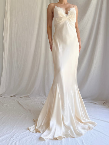 Vintage Silk Bias Cut Dress - S