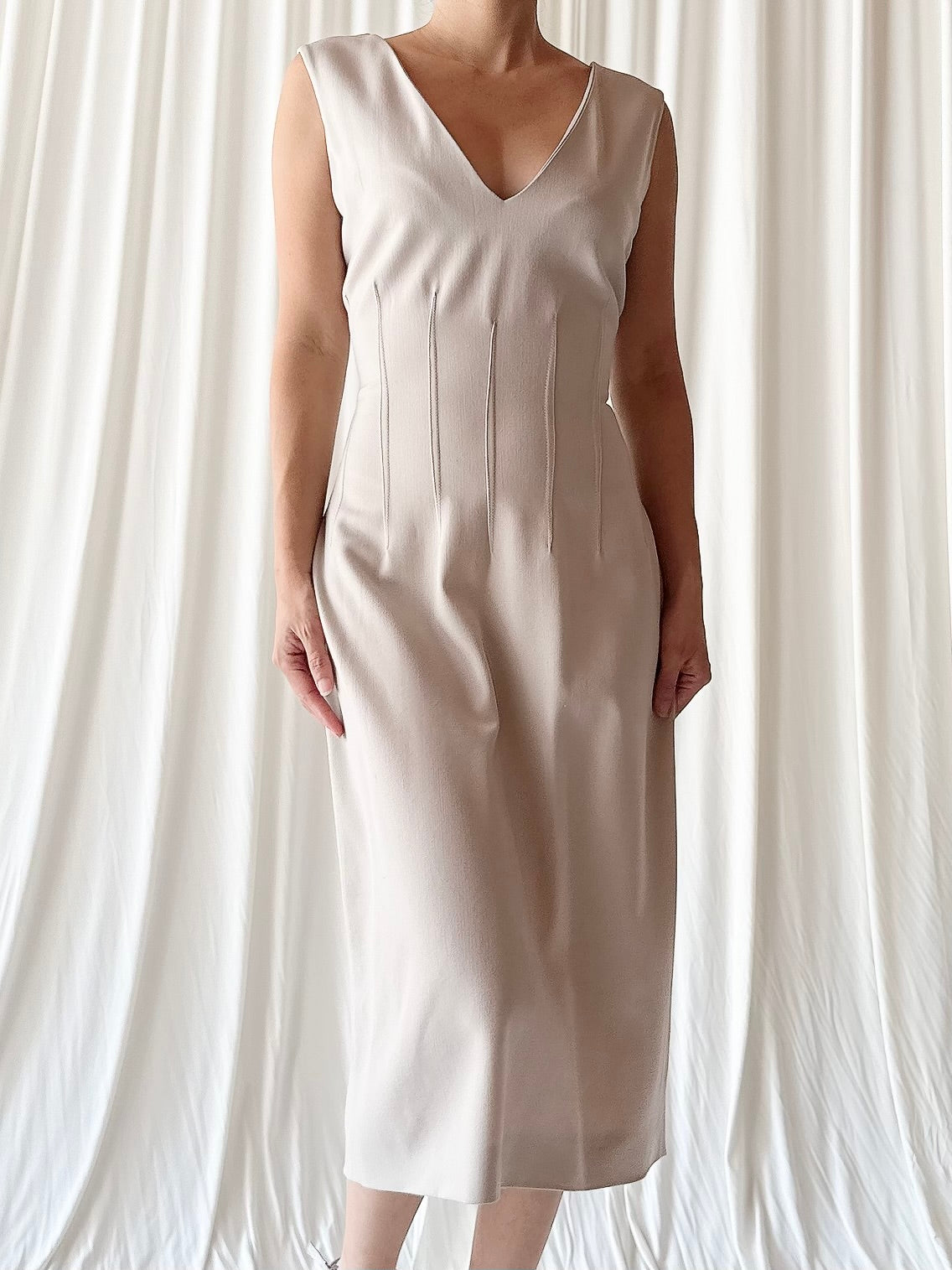 Vintage Chantal Thomass Paris Wool Gray Dress - 4/6