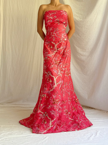 Paul Vasseur Magenta Silk Embroidered 2 Piece Set - FR48/US14