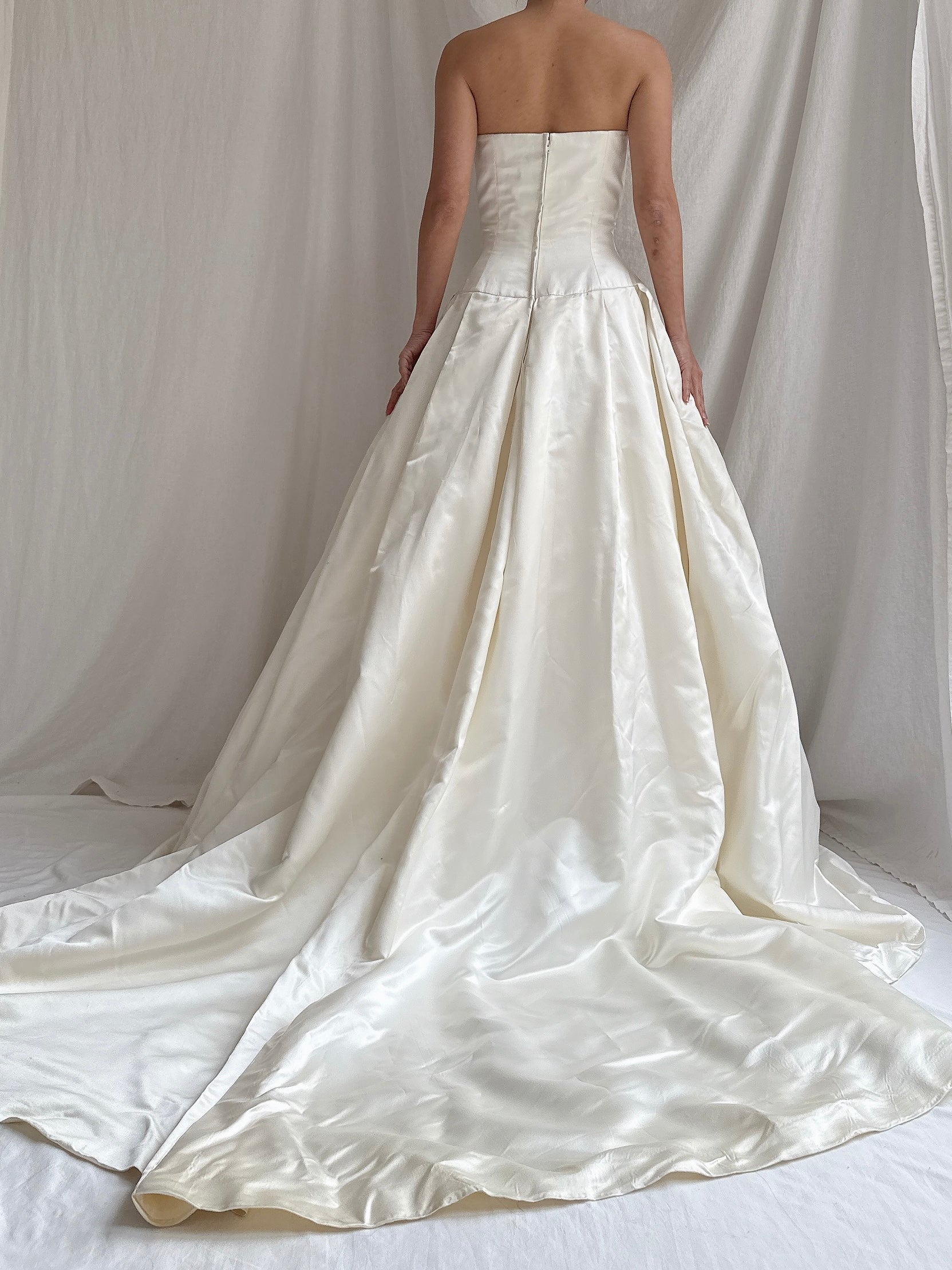 Vintage Amsale Silk Strapless Gown - S/M 6