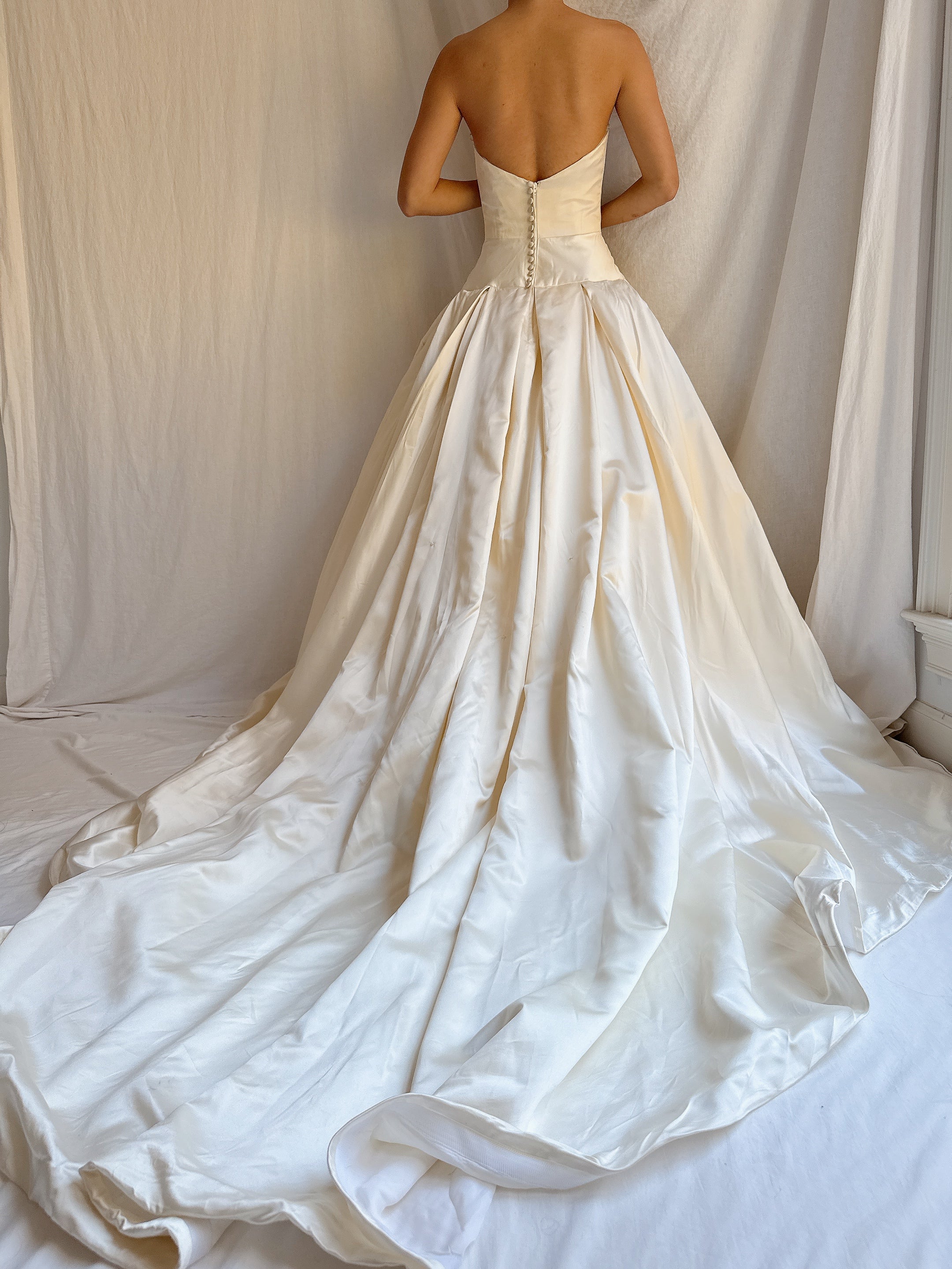 Vintage Silk Dropped Waist Gown - S