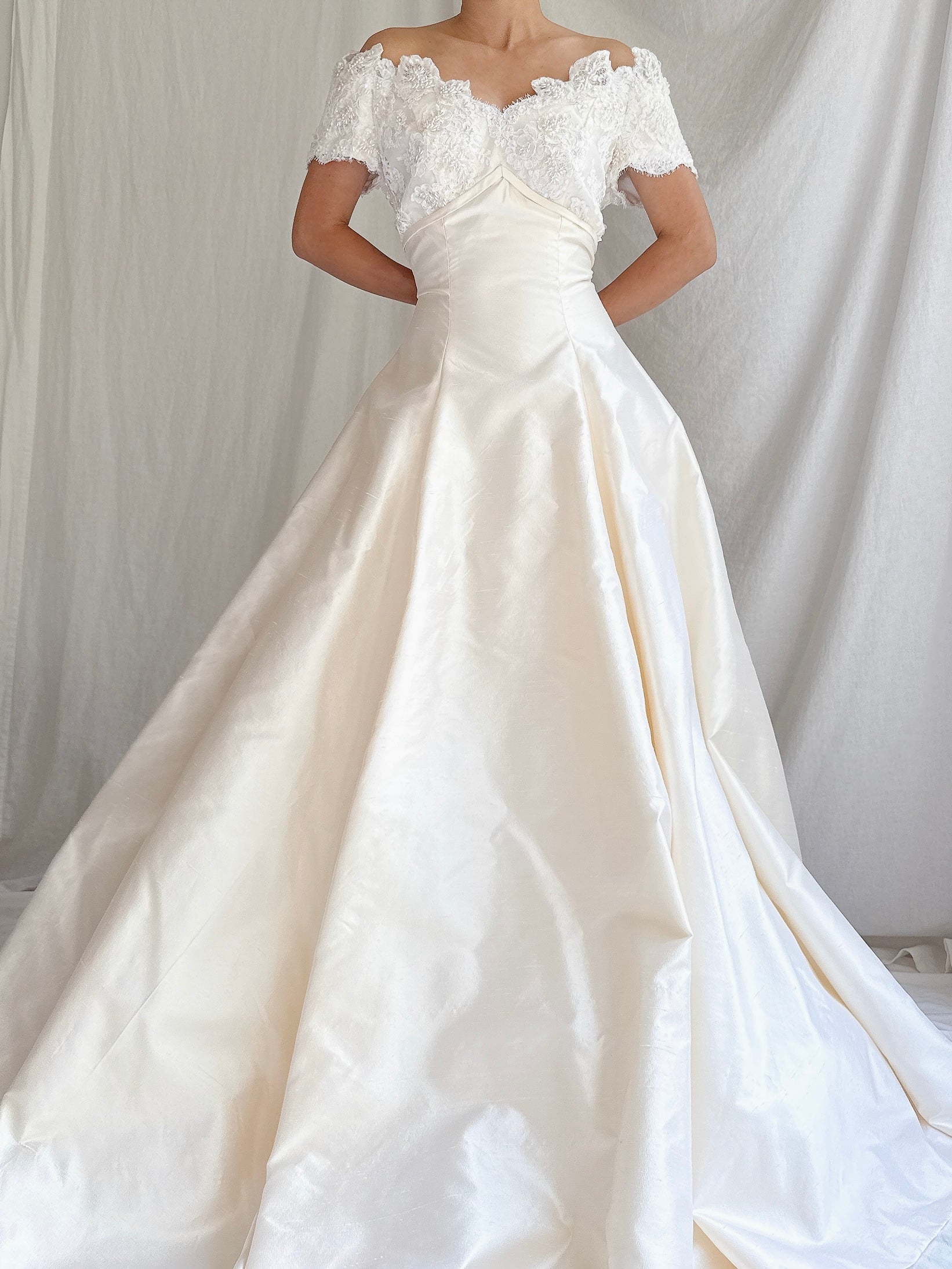Vintage Marisa Silk and Lace Gown - S