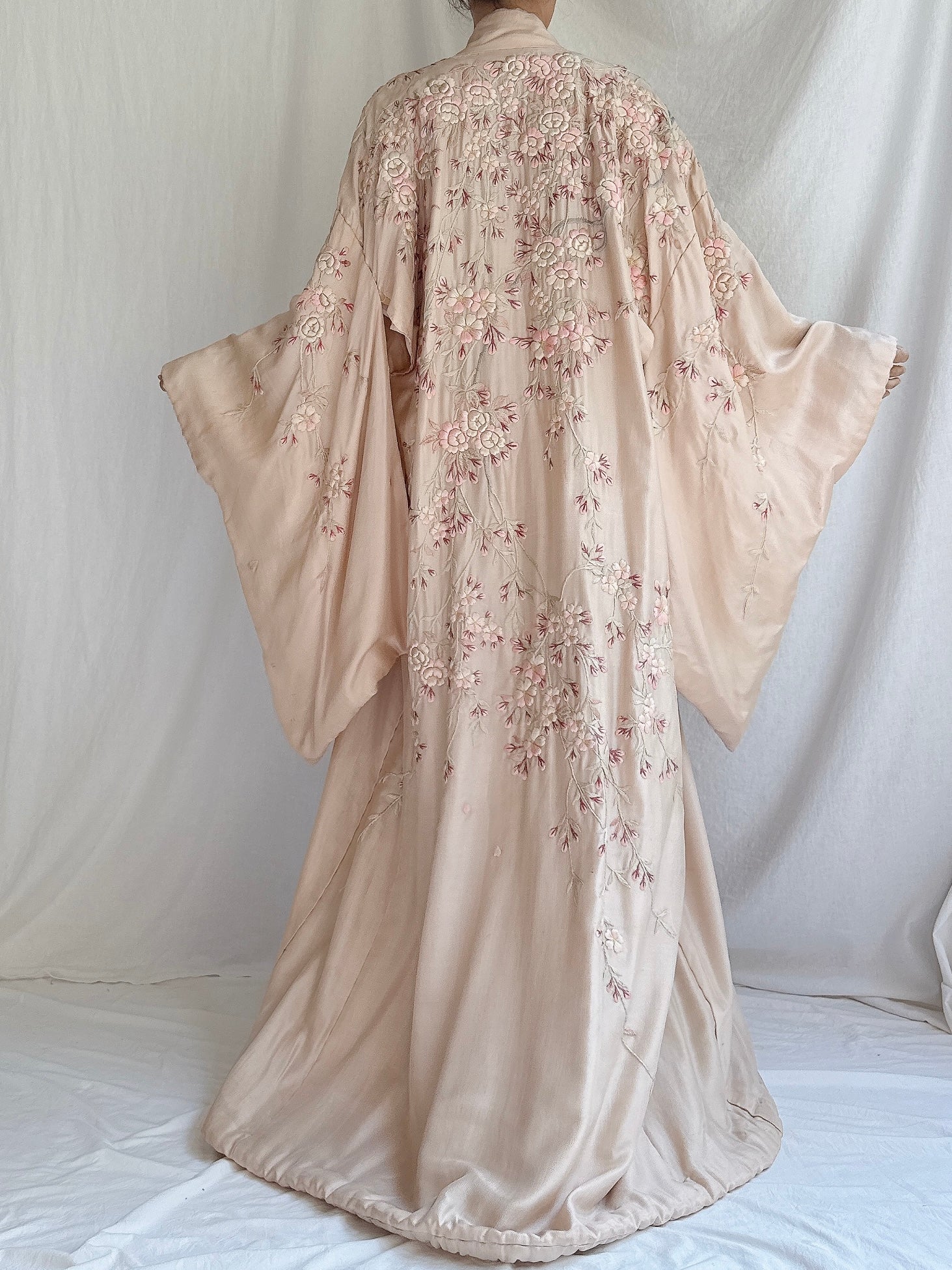 Antique Pink Cherry Blossom Kimono - OSFM