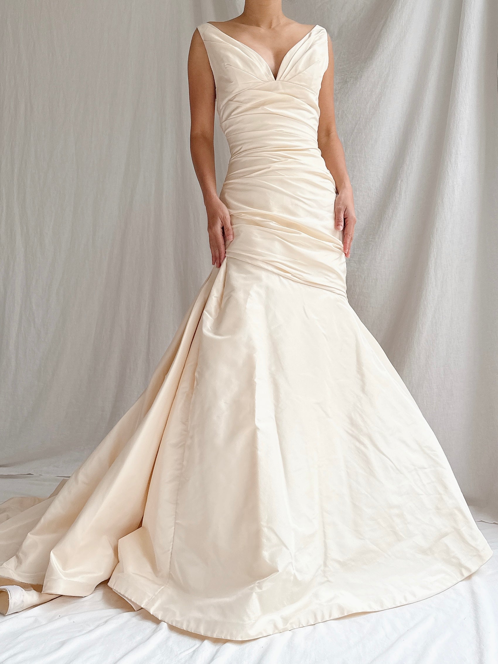 Vintage Silk Draped Gown - S