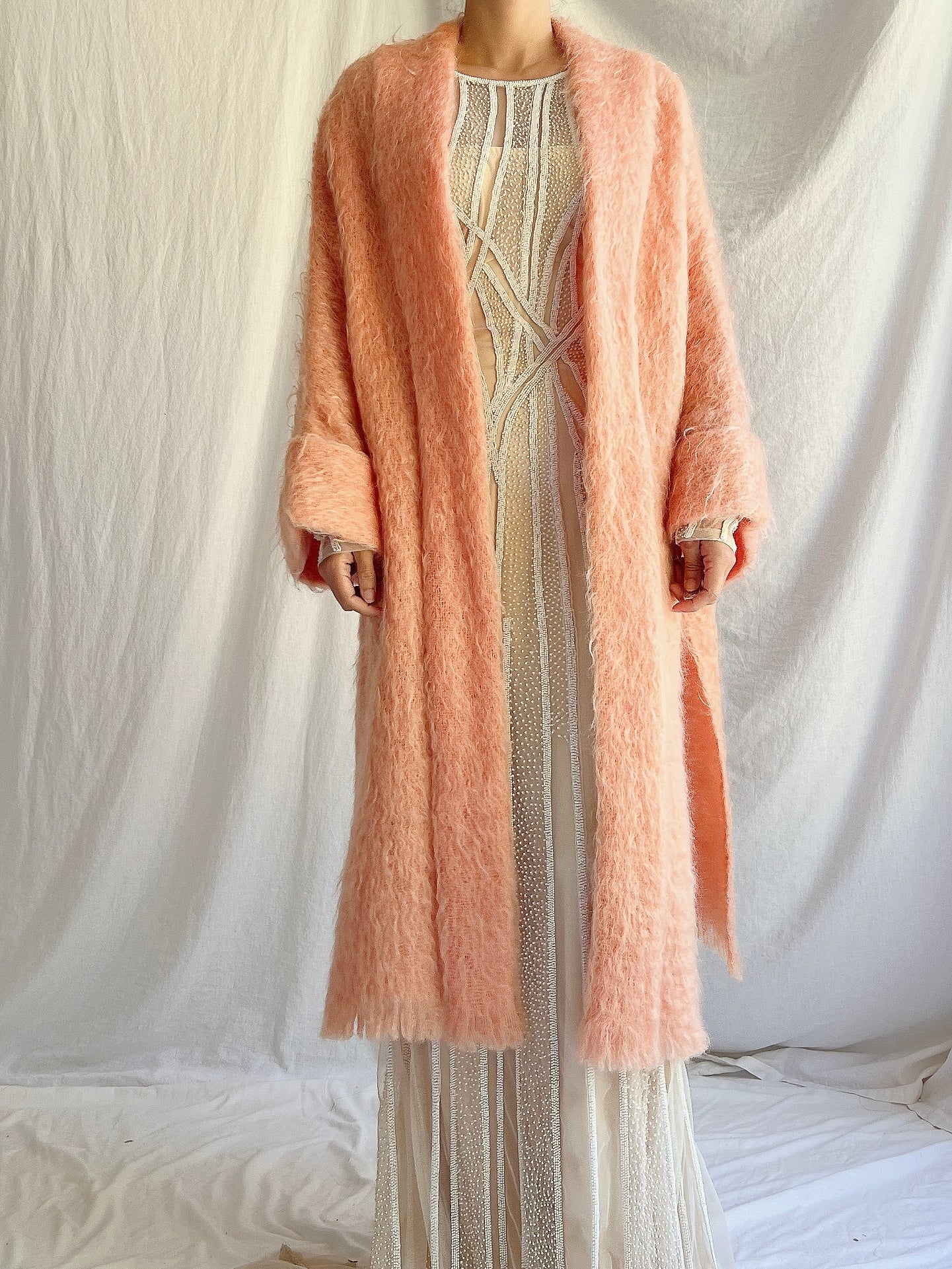 1950s Sherbet Mohair Coat - M