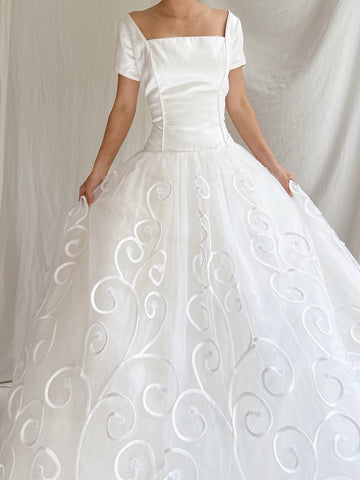 2000s Robert Legere Tulle Swirl Gown - M/8
