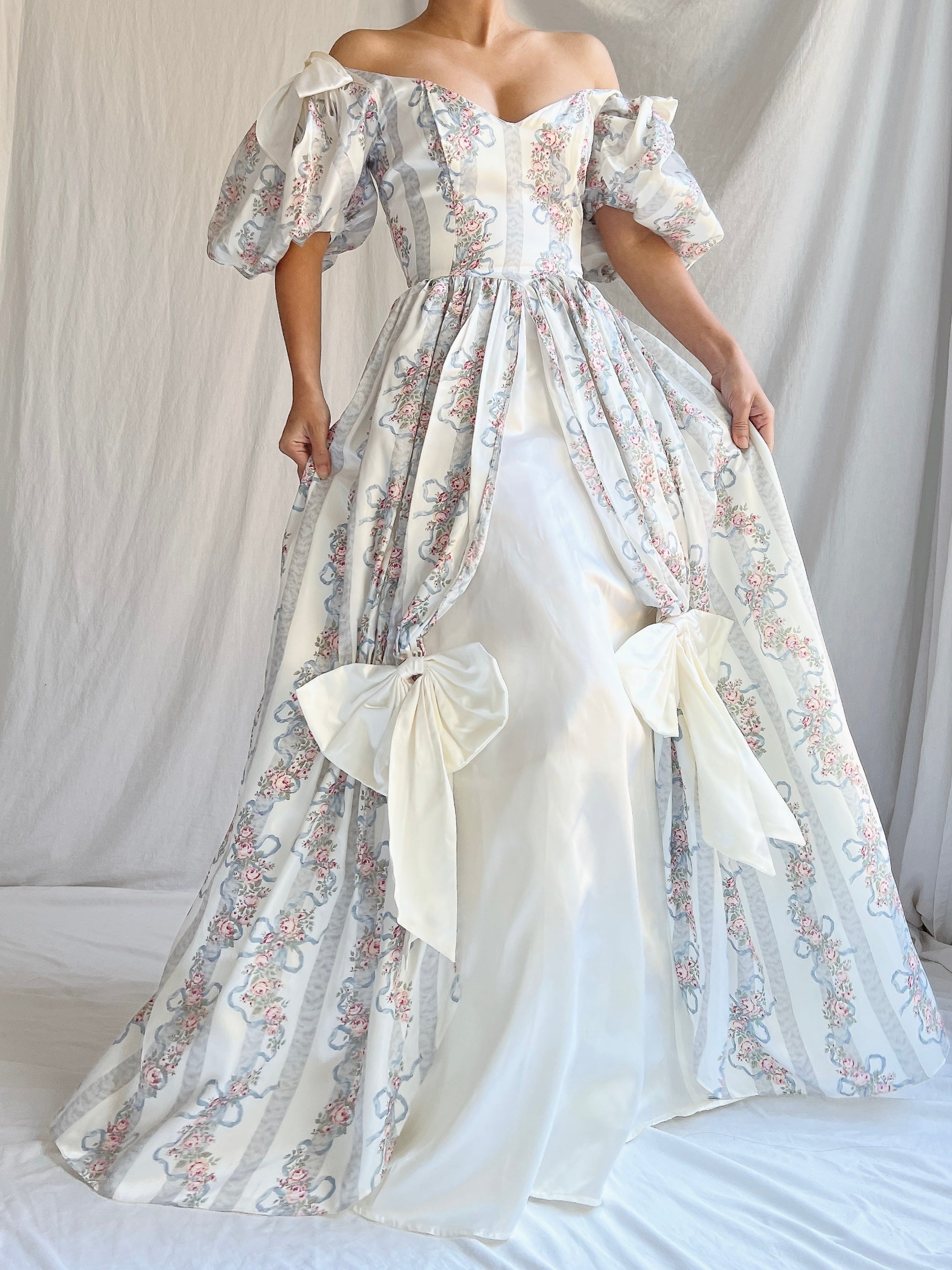 Gunne Sax Floral Puff Sleeve Gown - XS/5