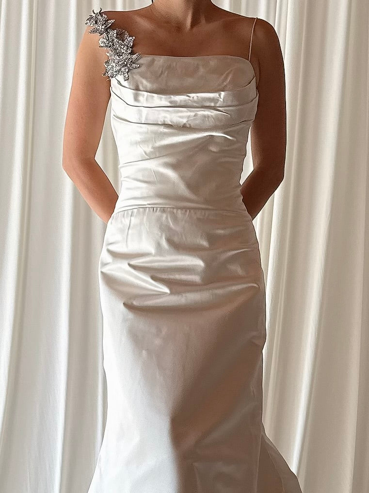 Vintage Vera Wang Silk Oyster Gown - XS