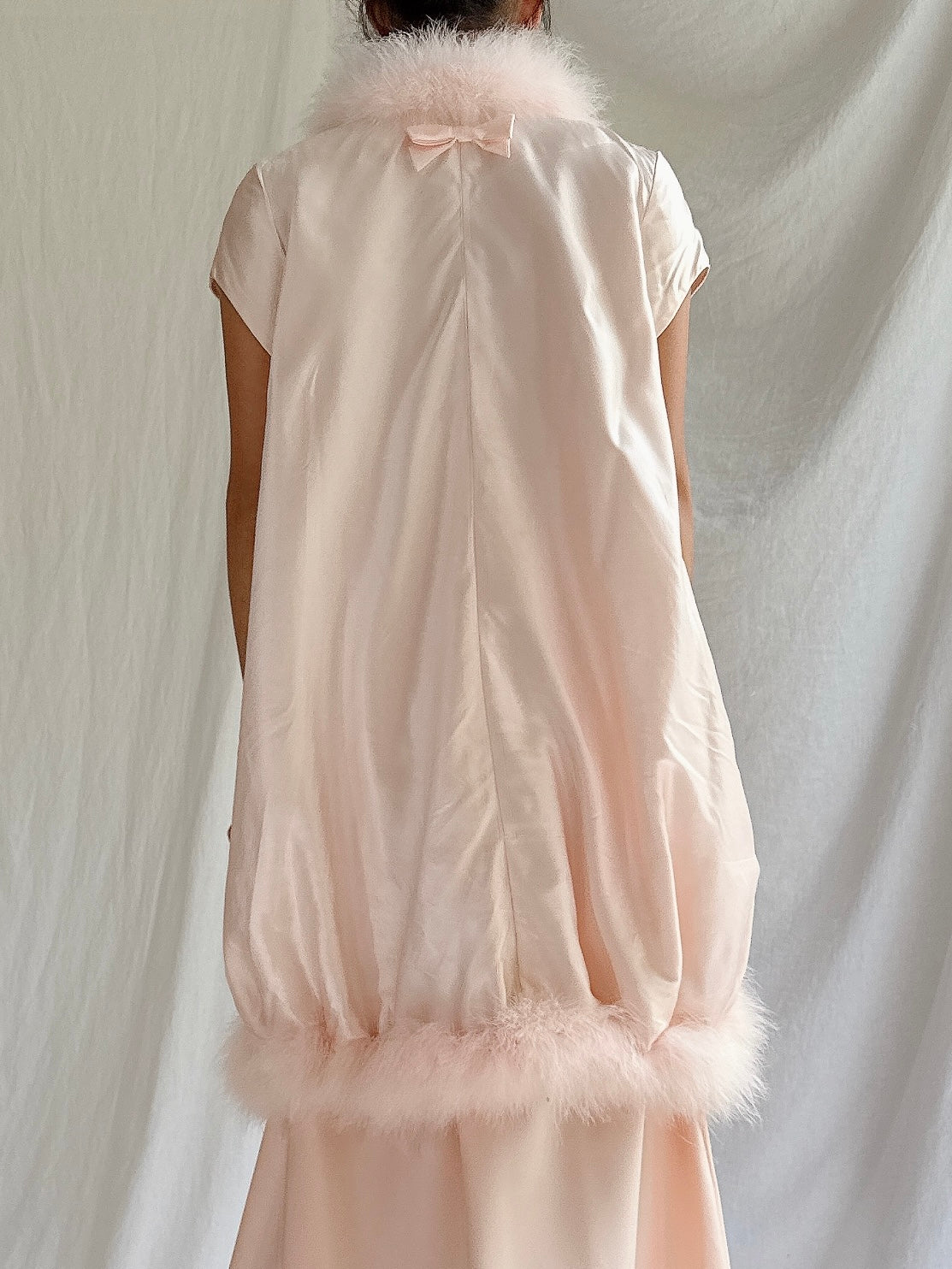 1960s Satin Pink Duster - M