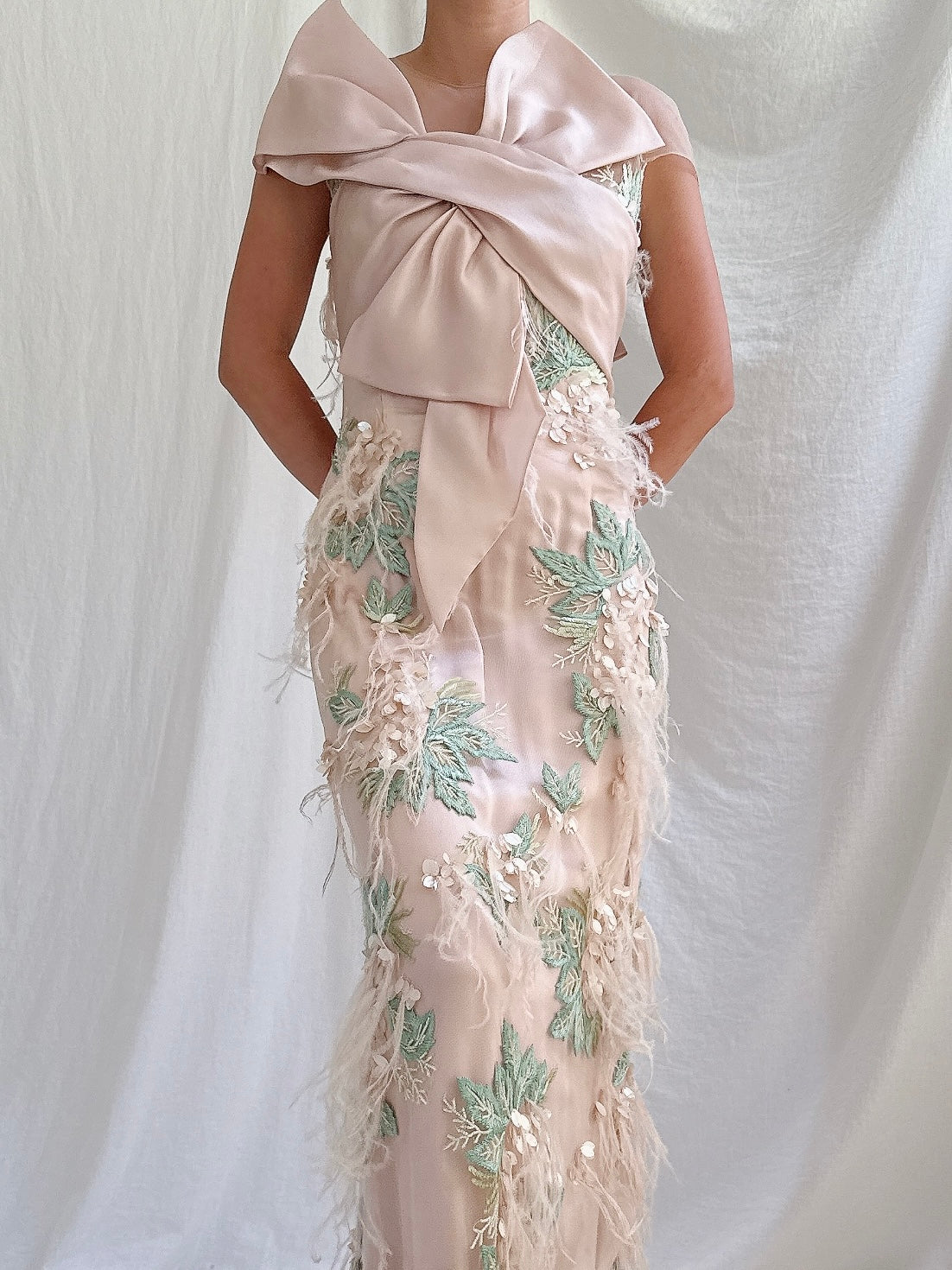 Marchesa Feather Dress - XS