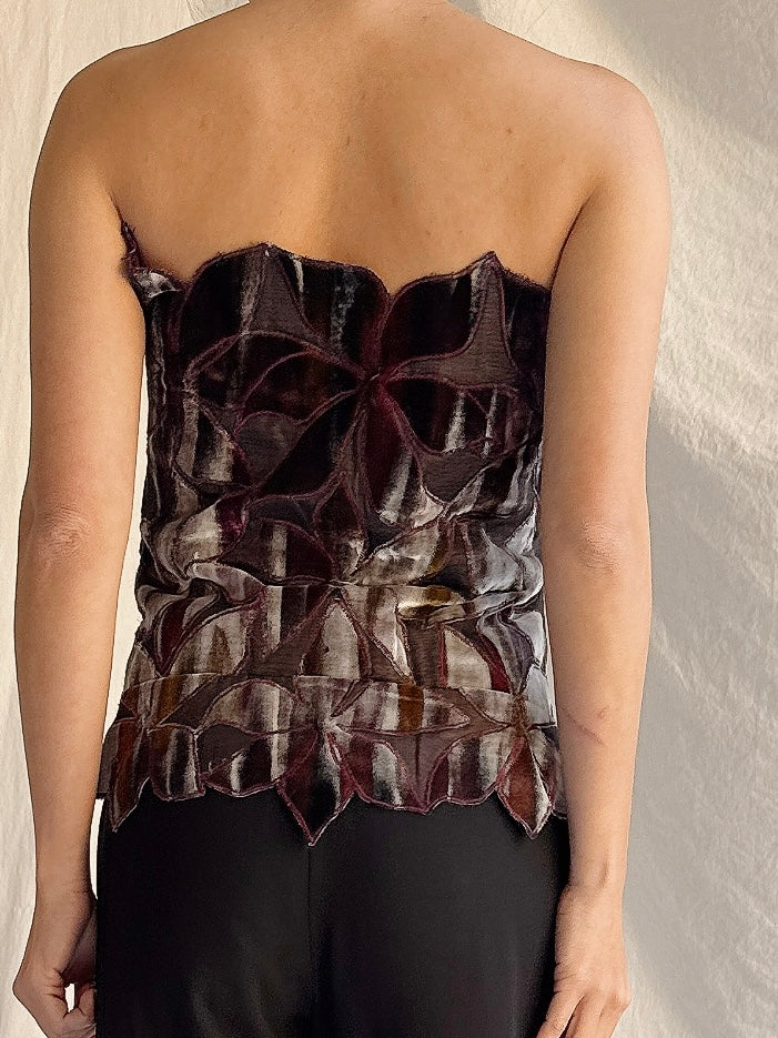 Vintage House of Delphine Silk Painted Velvet Top - M/44