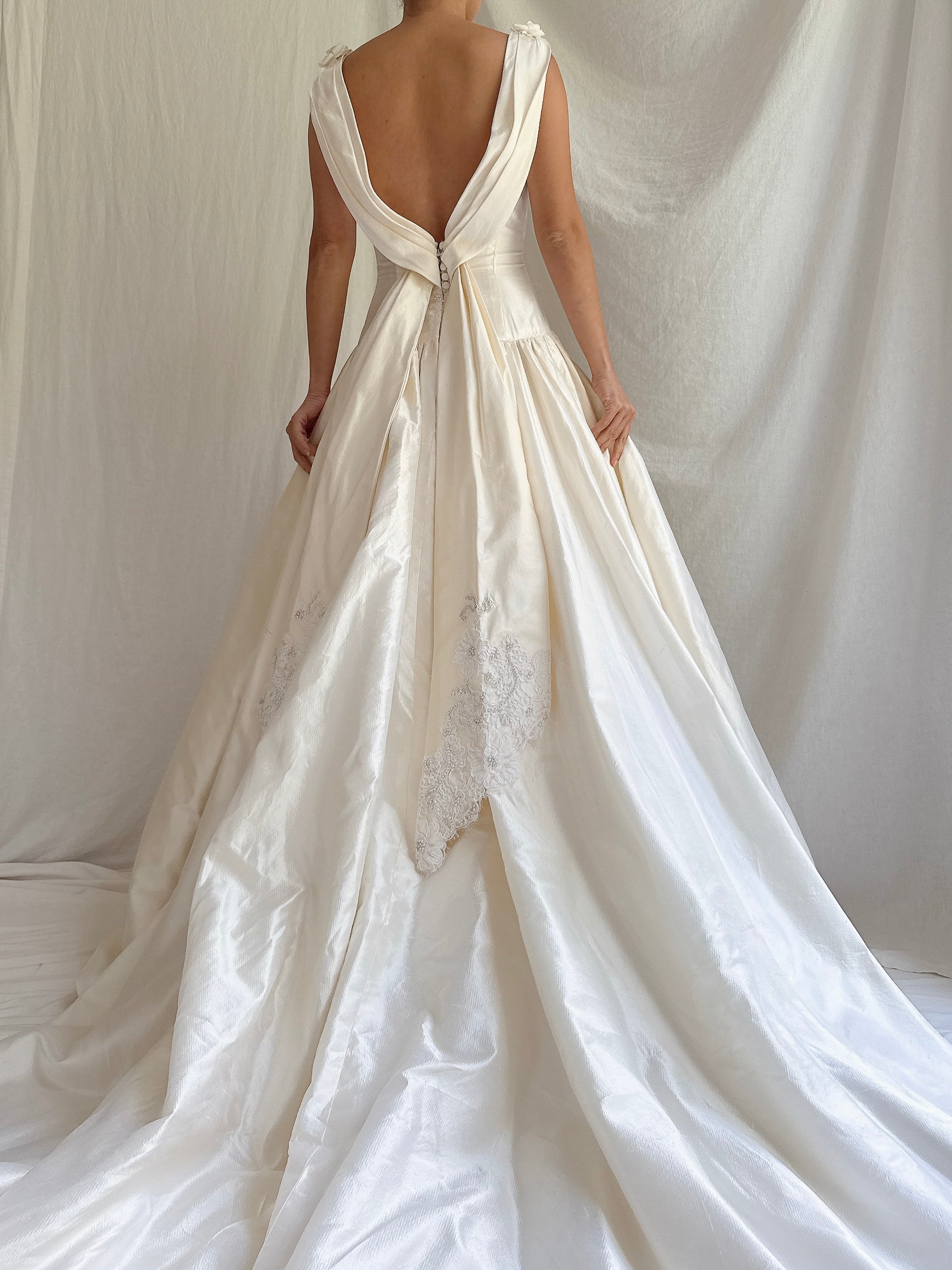 Vintage Silk Boatneck Gown - S/M