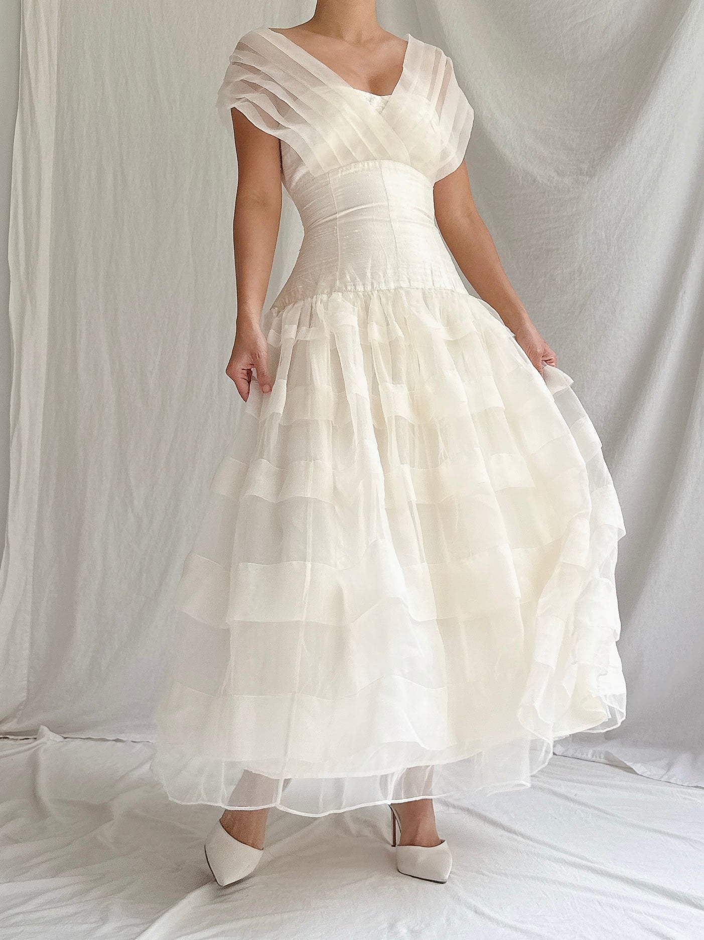 Vintage Silk & Organza Dress - S