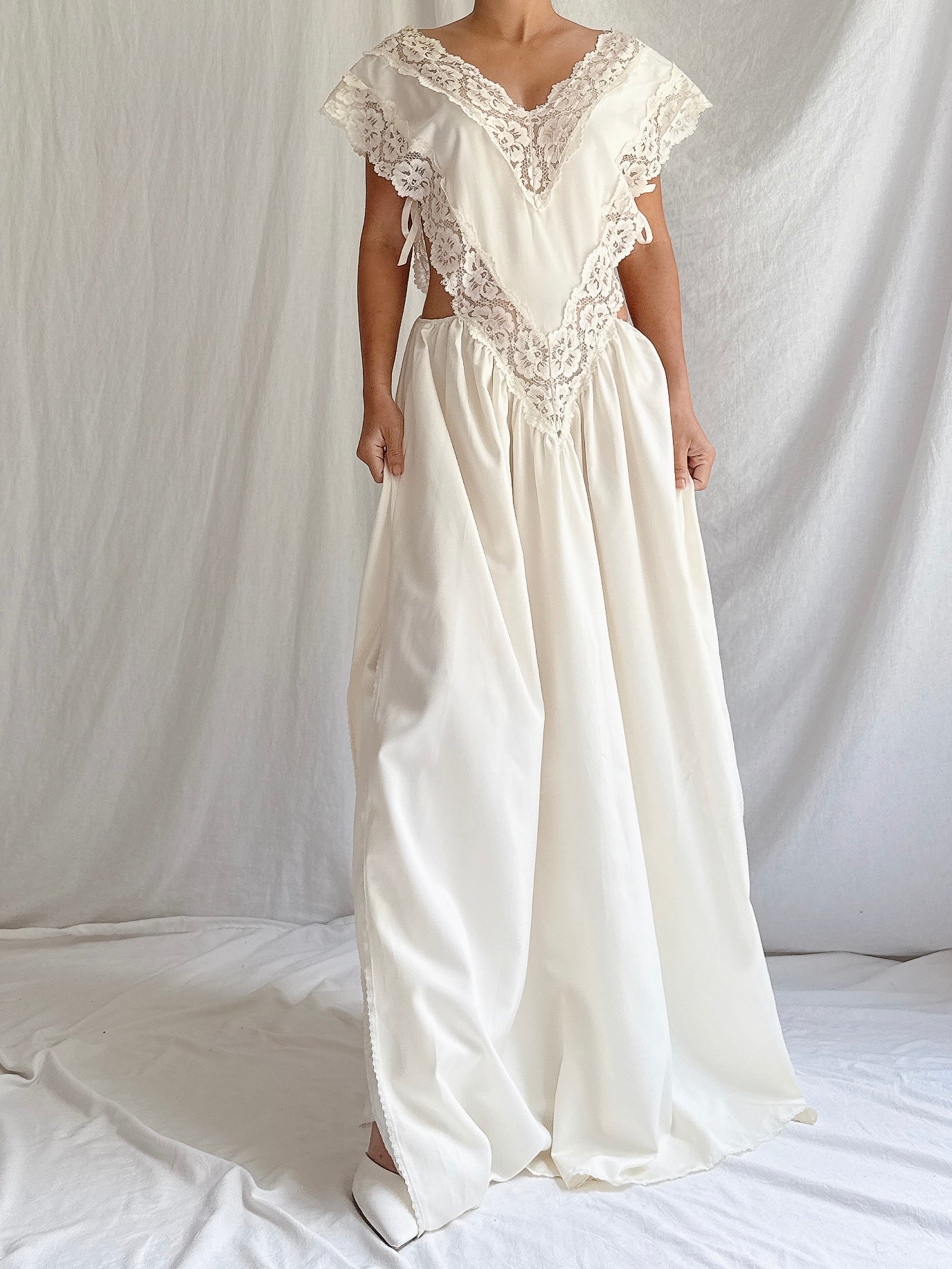 Vintage Nylon Cutout Slip Dress - M
