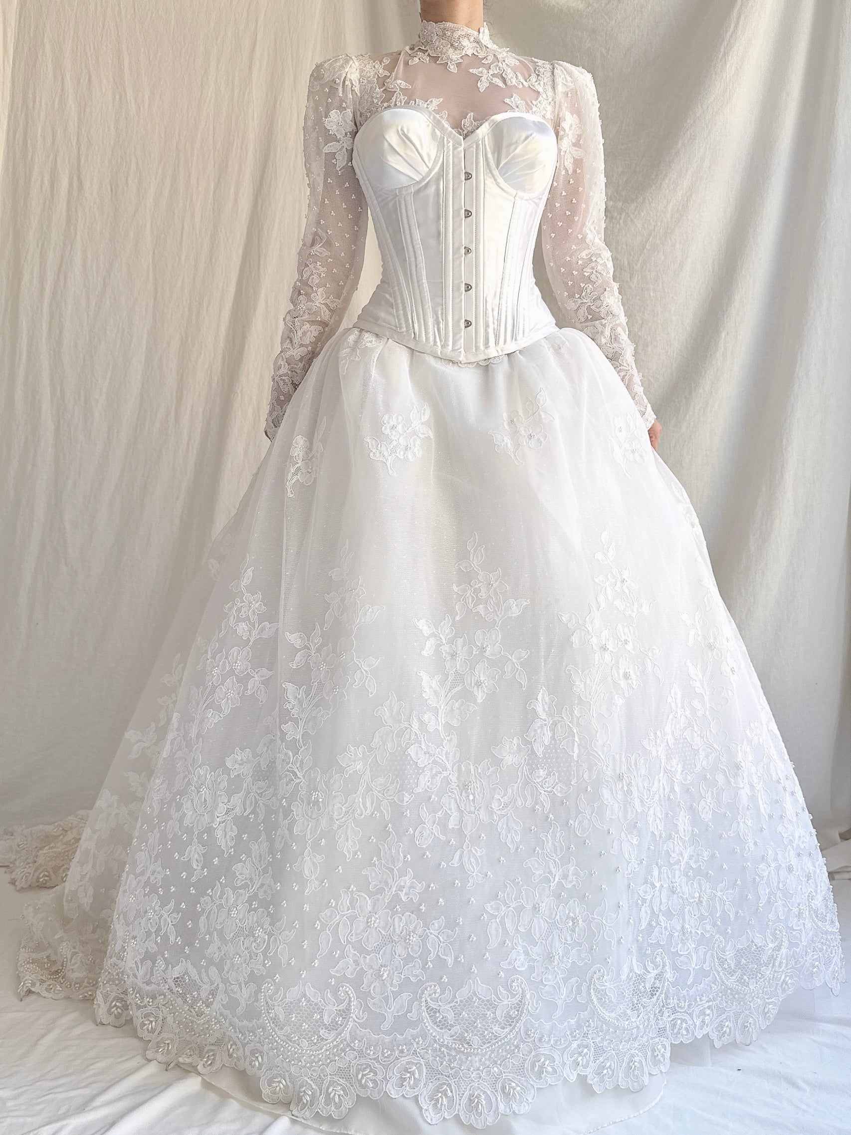 Vintage Lace Dress with Corset - S/M