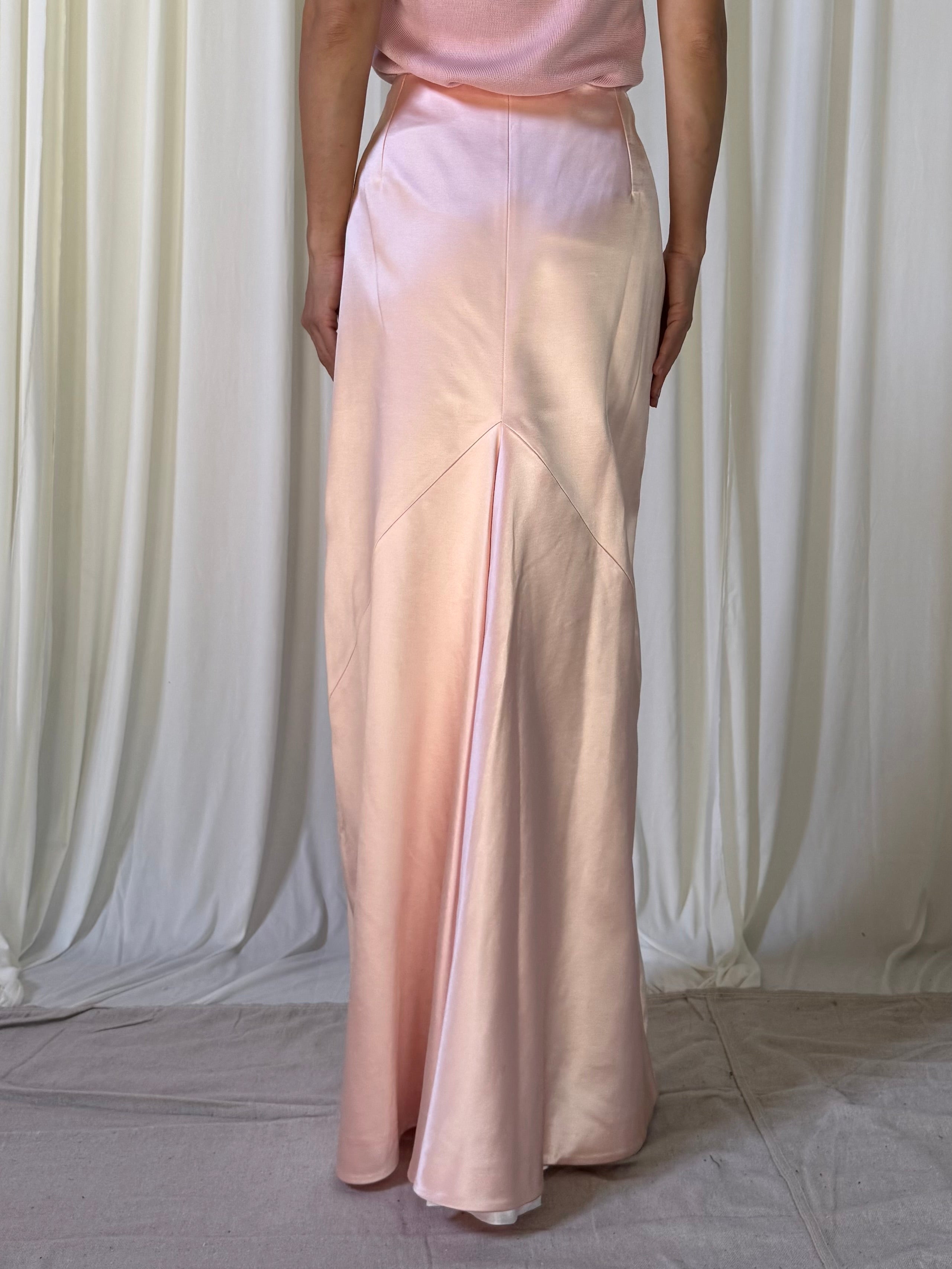 Vintage Tomasz Starzewaki Pink Silk Skirt - US 14 EUR 46