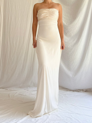 1990s Silk and Jersey Dress - S