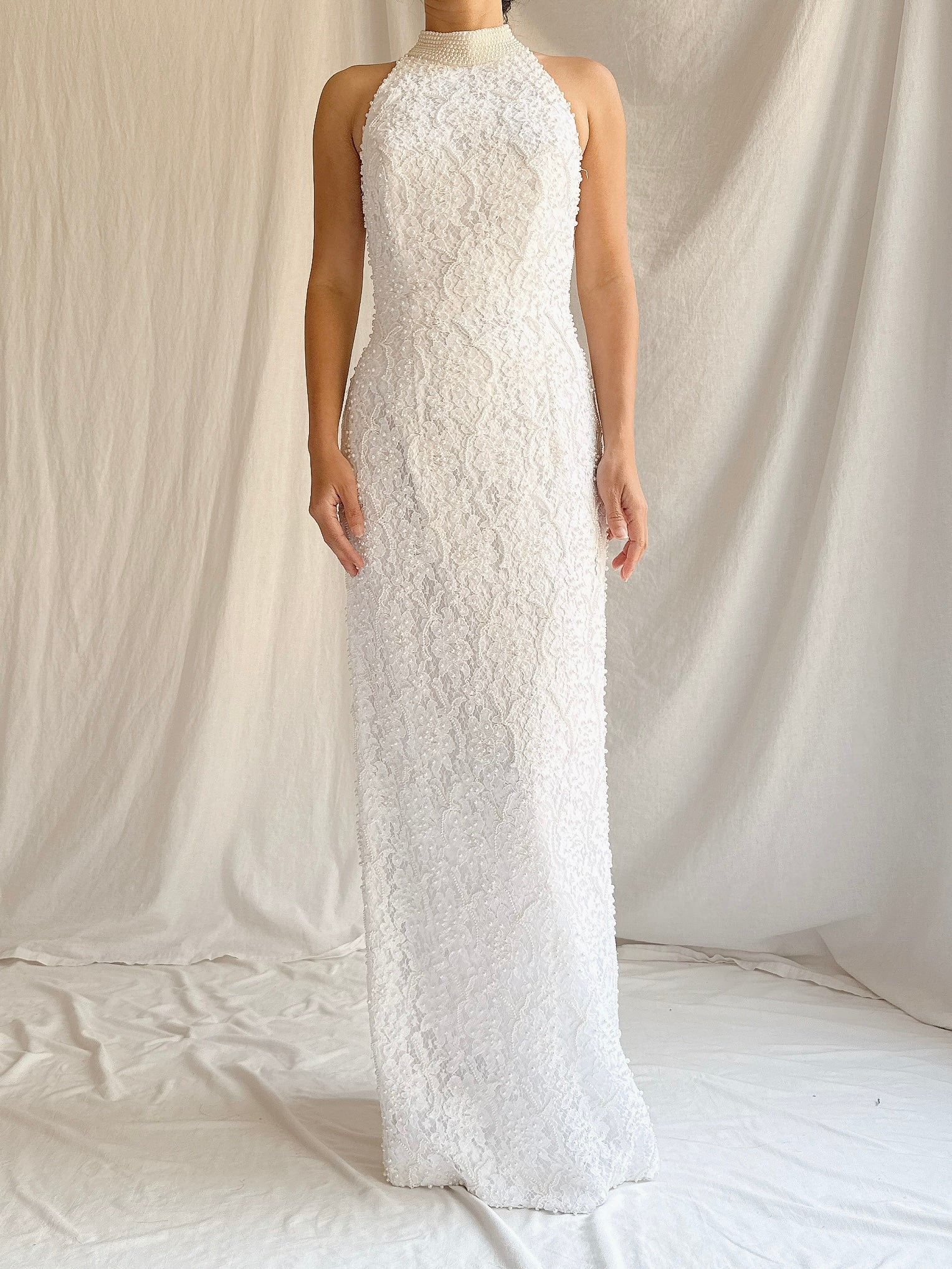 1990s Halter Neckline Dress - S