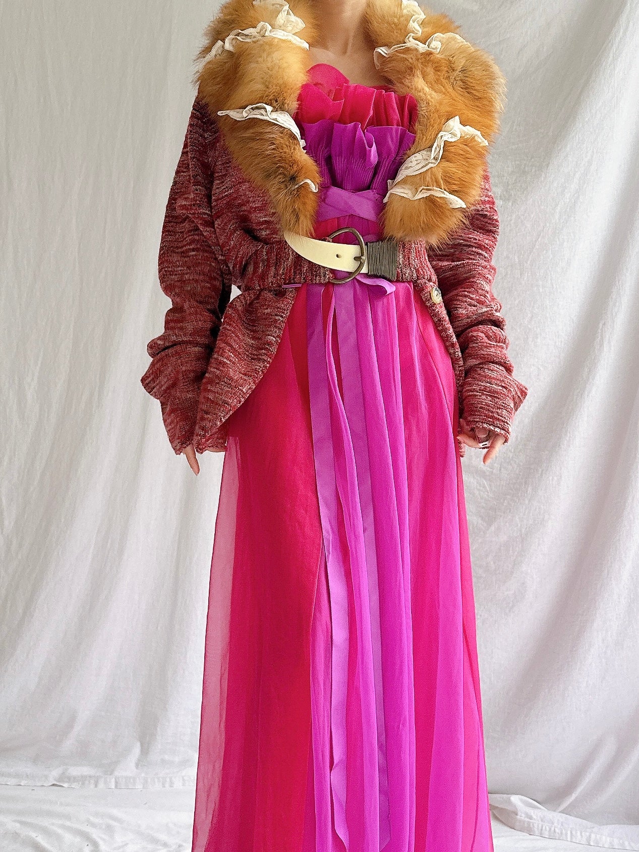 Vintage Tricot Chic Fox Fur Jacket - S/M