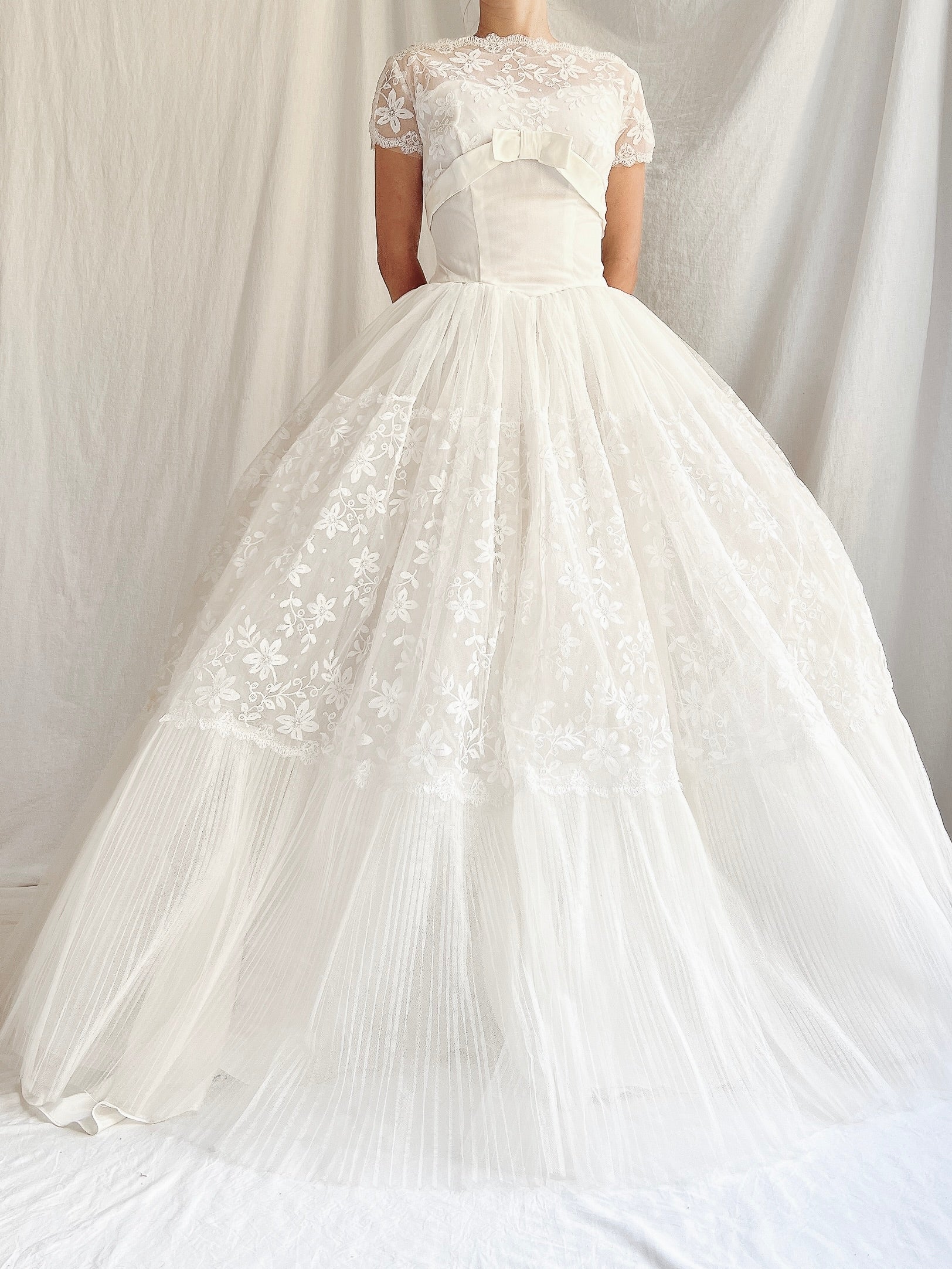 1950s Tulle & Lace Gown - XS