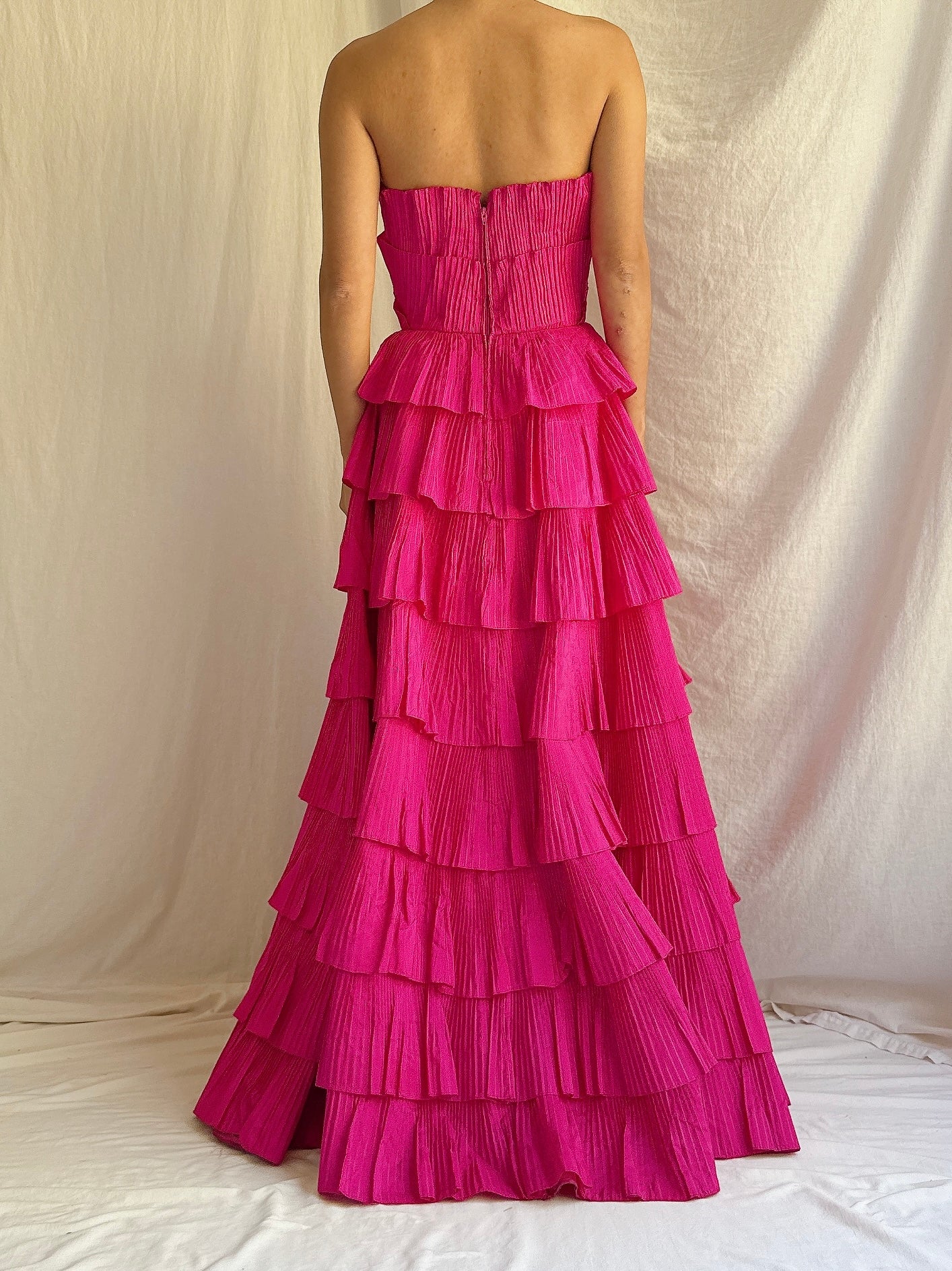 Vintage Saks 5th Ave Scalloped Silk Petal Dress - Size 4