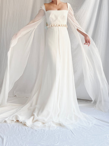 1990s Pronovias Chiffon Gown - S/M