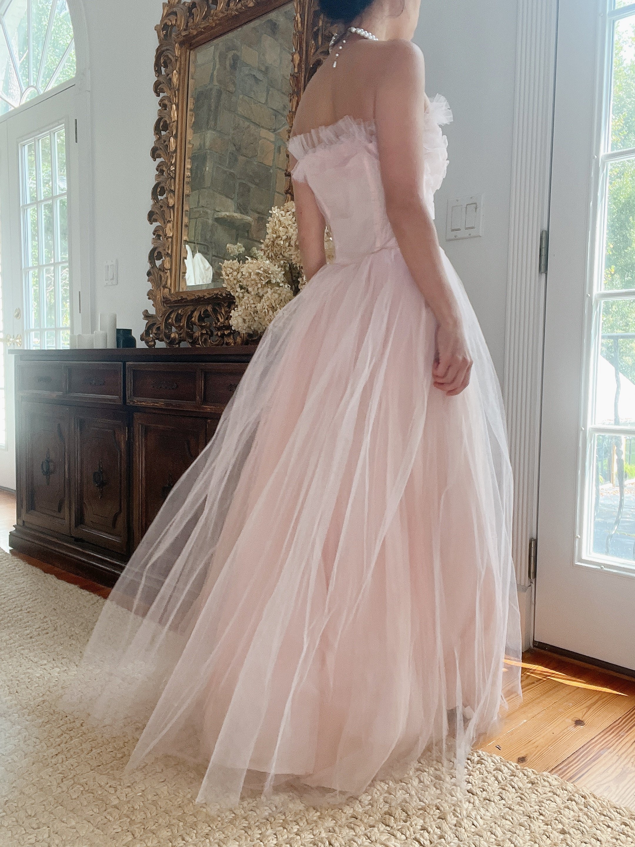 1950s Pink Tulle Dress - XS